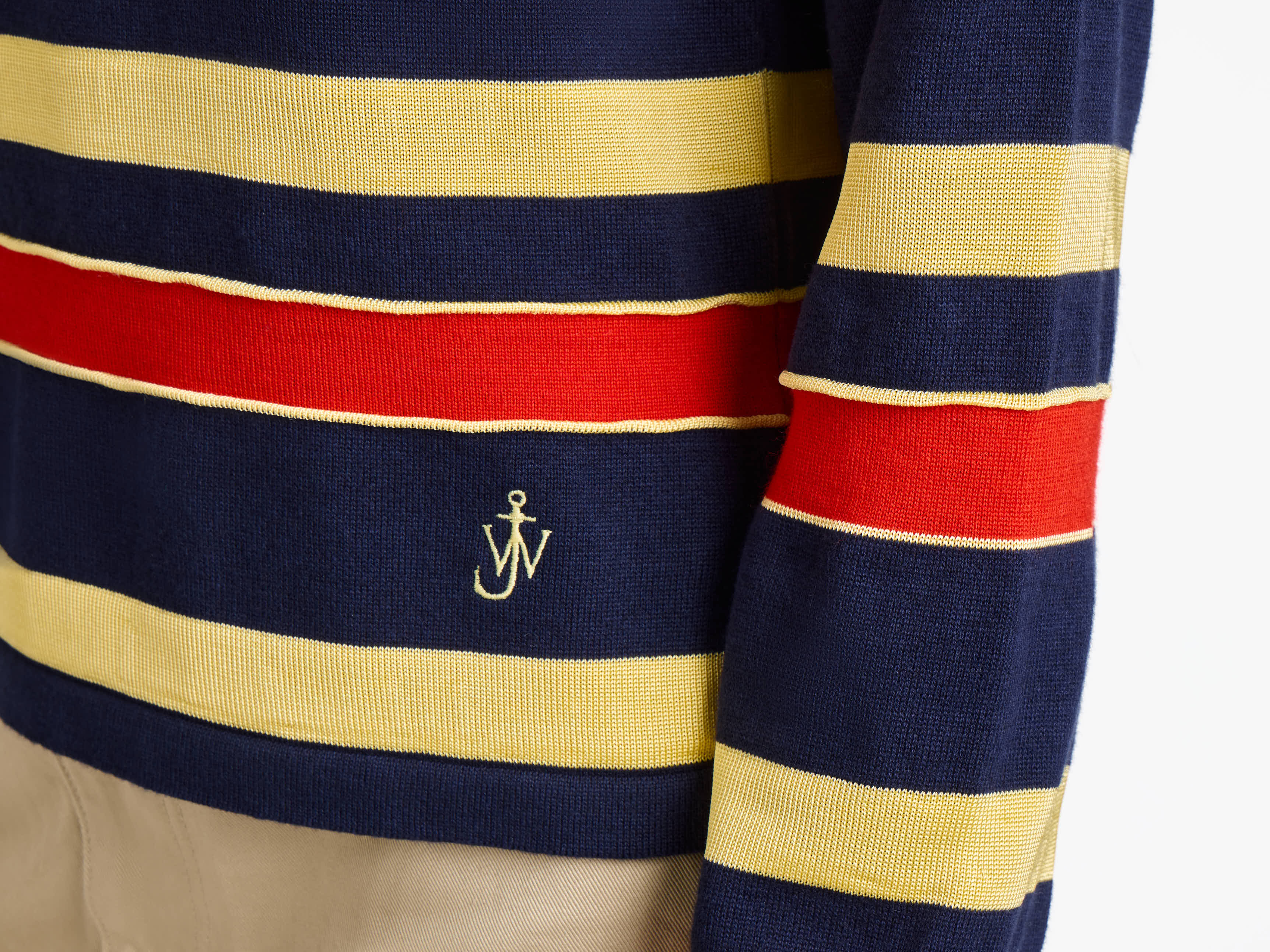 J.W.Anderson Striped Rugby Polo Stricktop Navy Damen