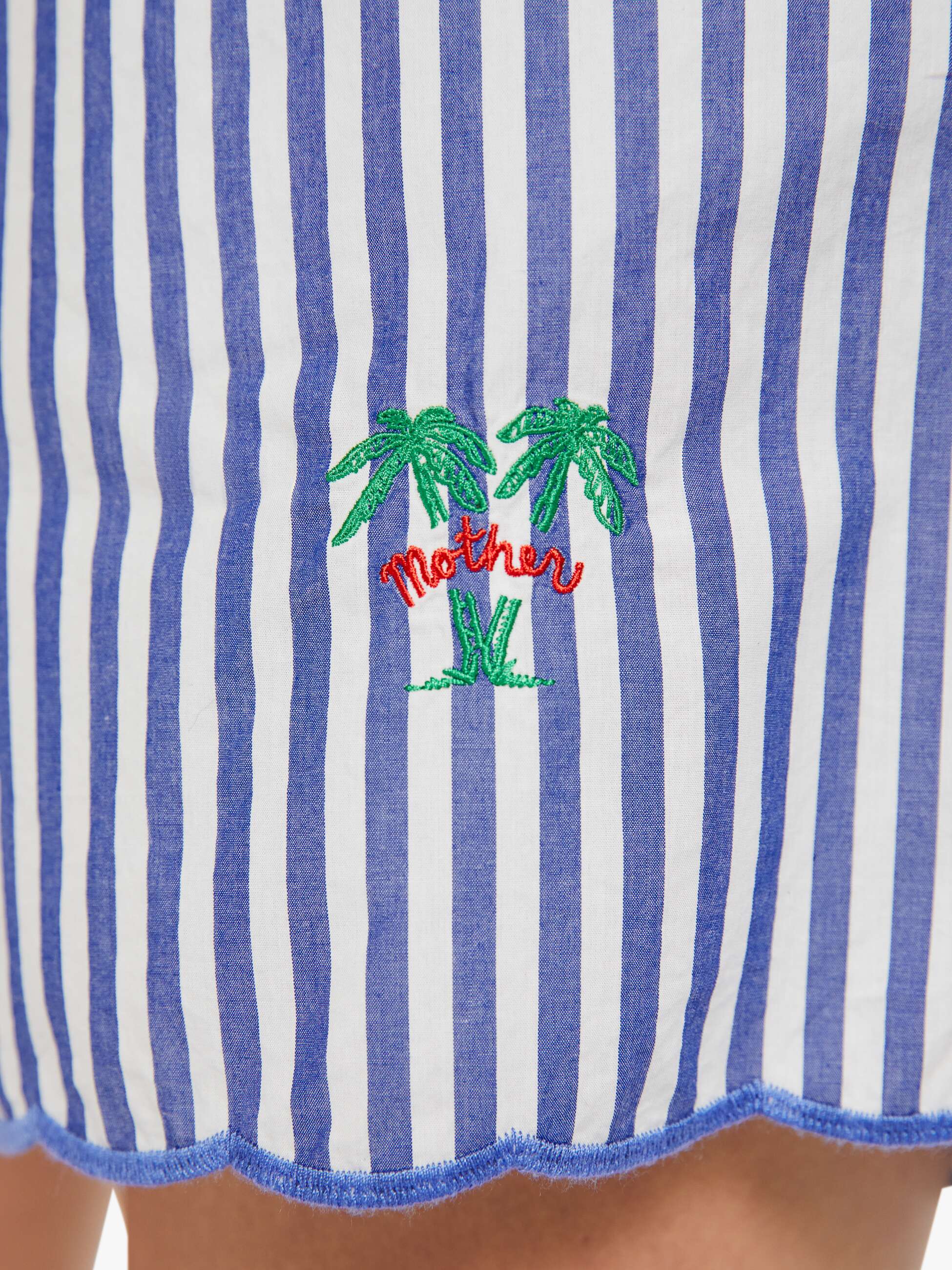 Mother Shorts The Drawn Freeballer Shorts Weiss Blau Streifen