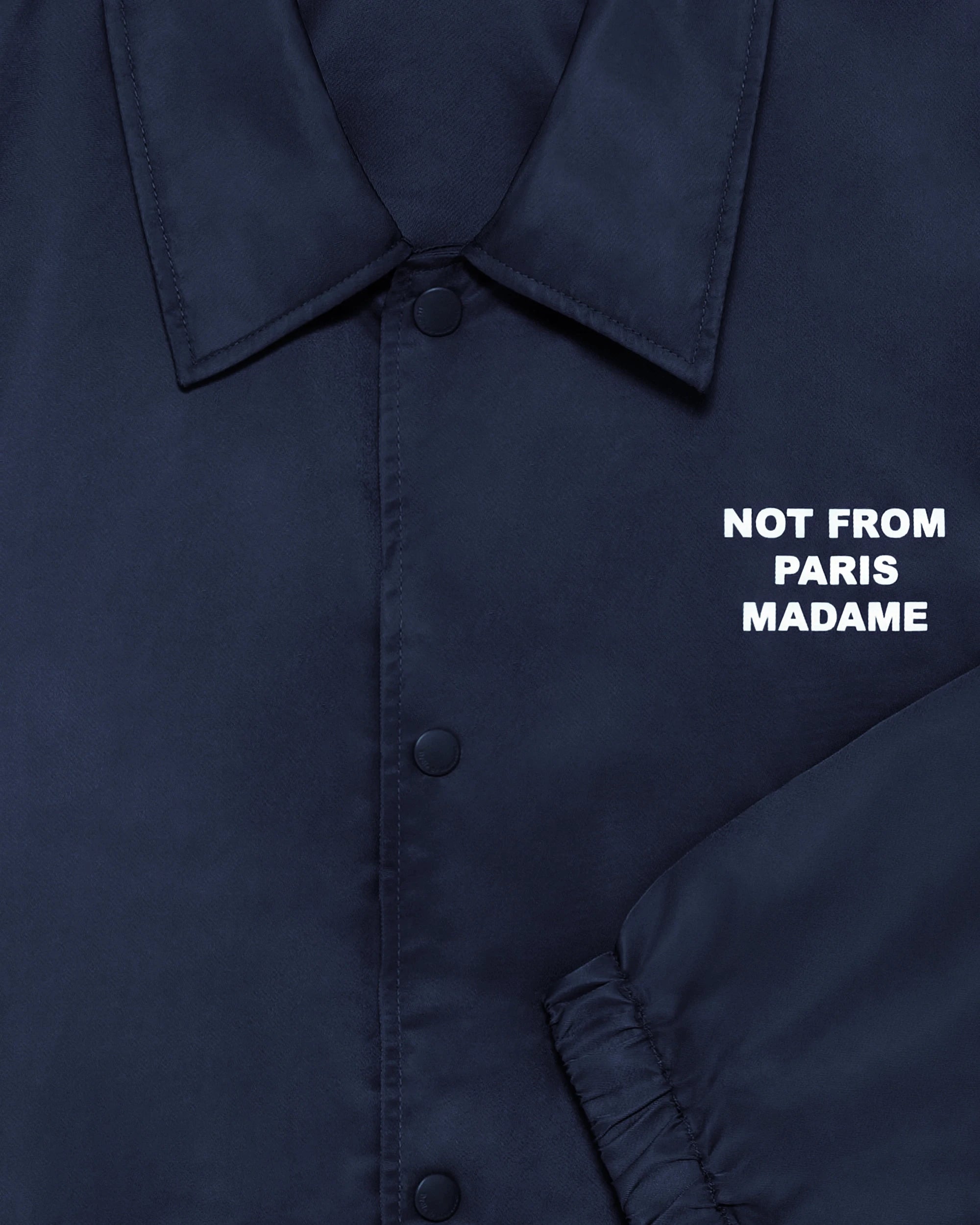 Drôle De Monsieur Slogan Jacke Nylonjacke Navy Wasserabweisend