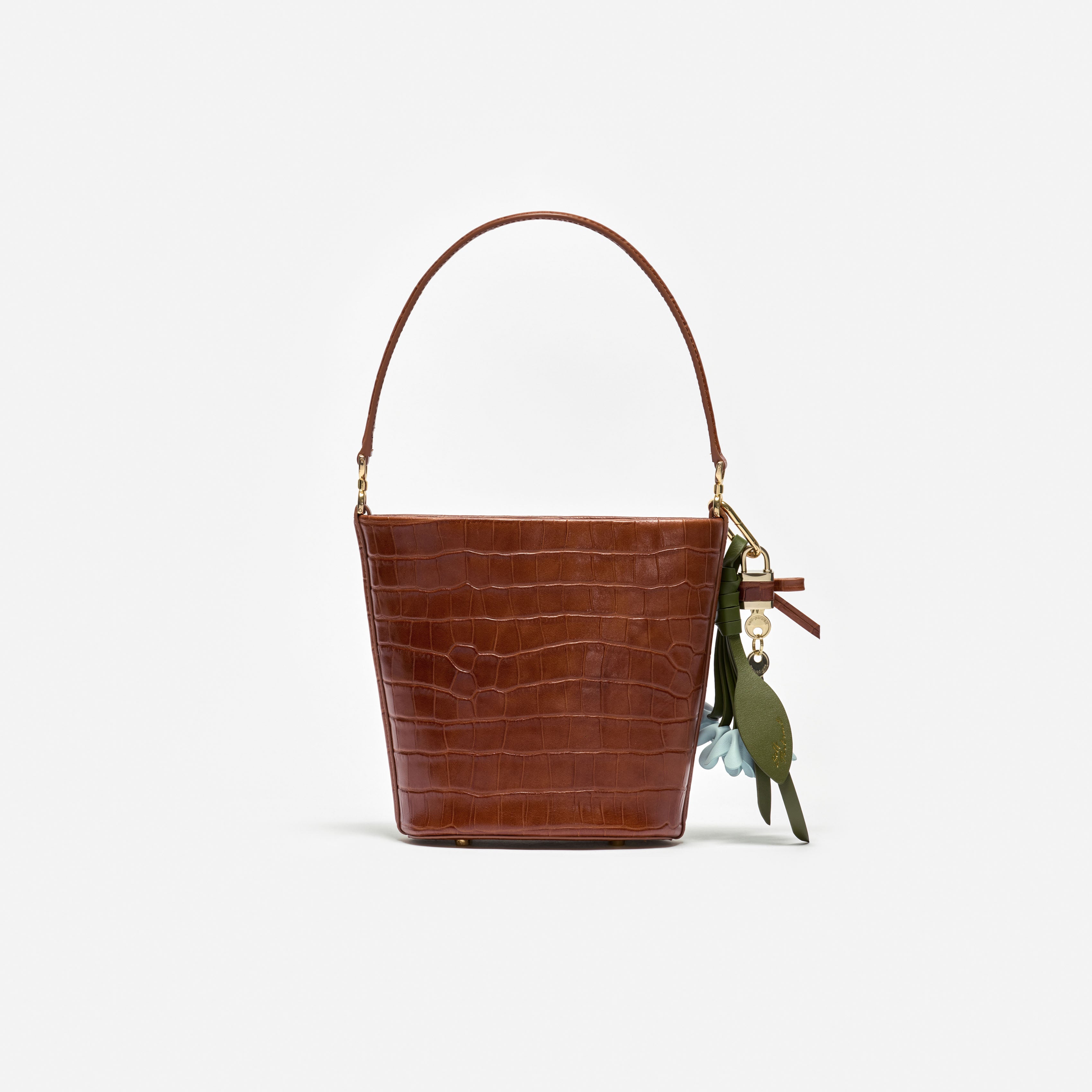 Self Portrait Brown Leather Bucket Tasche Braun Leder