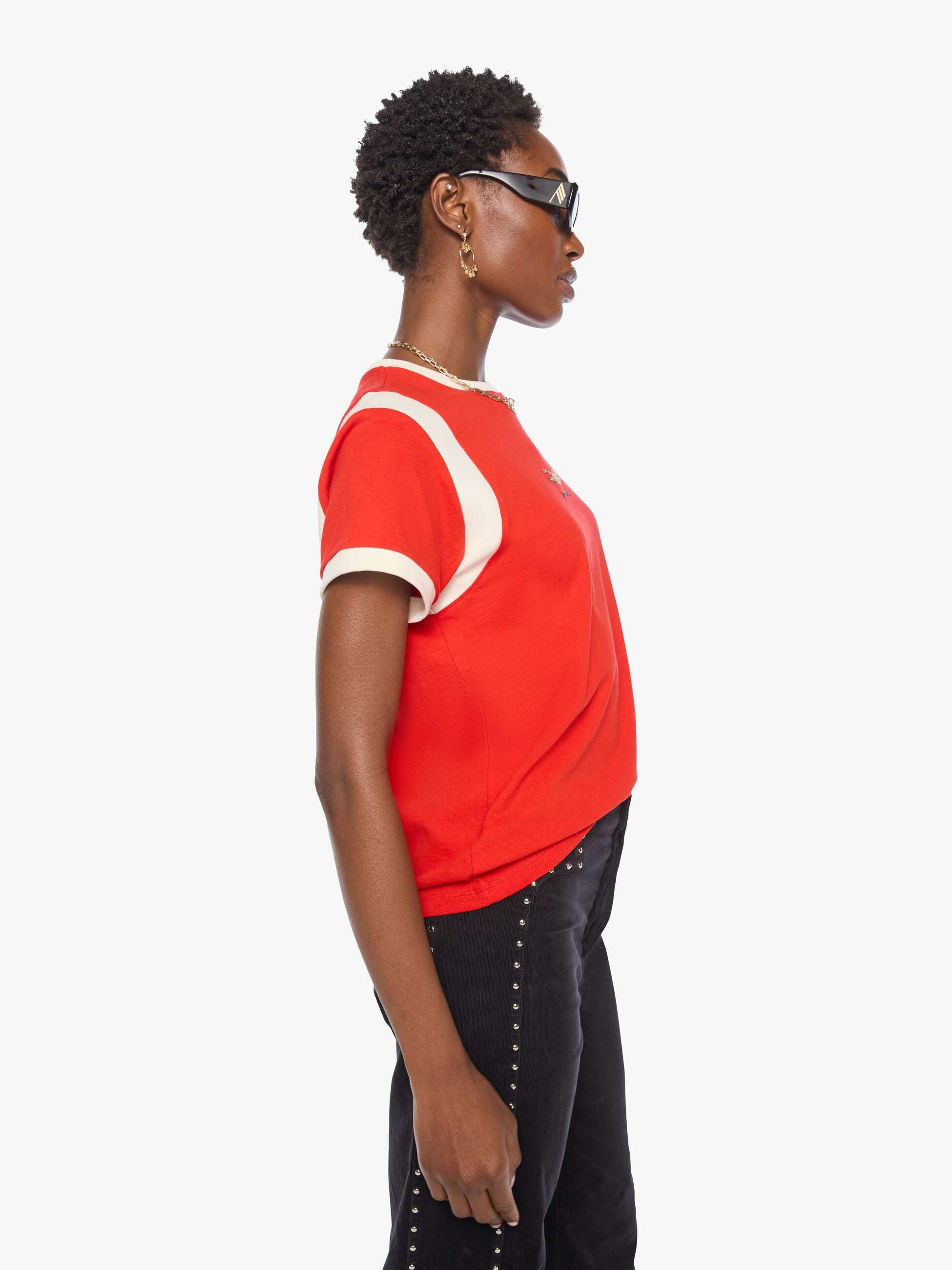 Mother Boxy Goodie T-Shirt MOTHER Jag Rot