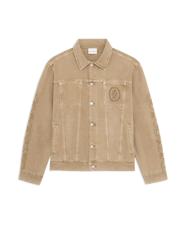 Drôle De Monsieur Denimjacke Beige Baumwolle Brusttaschen