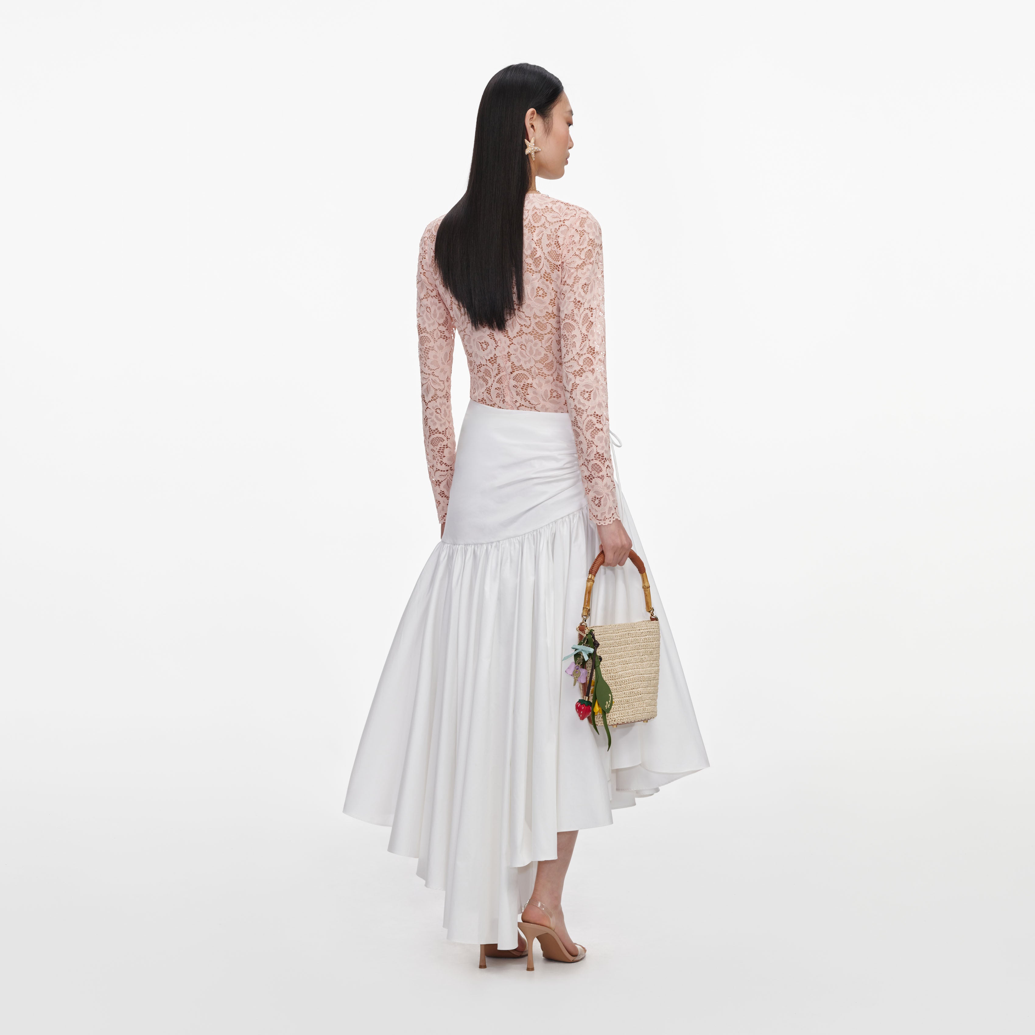 Self-Portrait Tops Beige Floral Lace Bodysuit Spitze Beige
