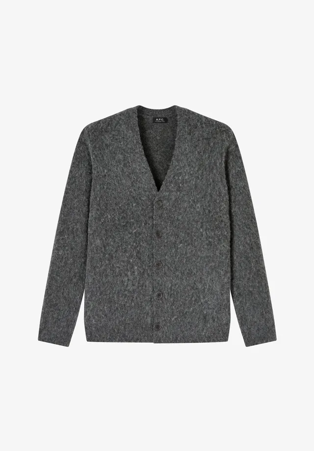 A.P.C. Cardigan Anthrazit Alpakawolle Strickjacke M