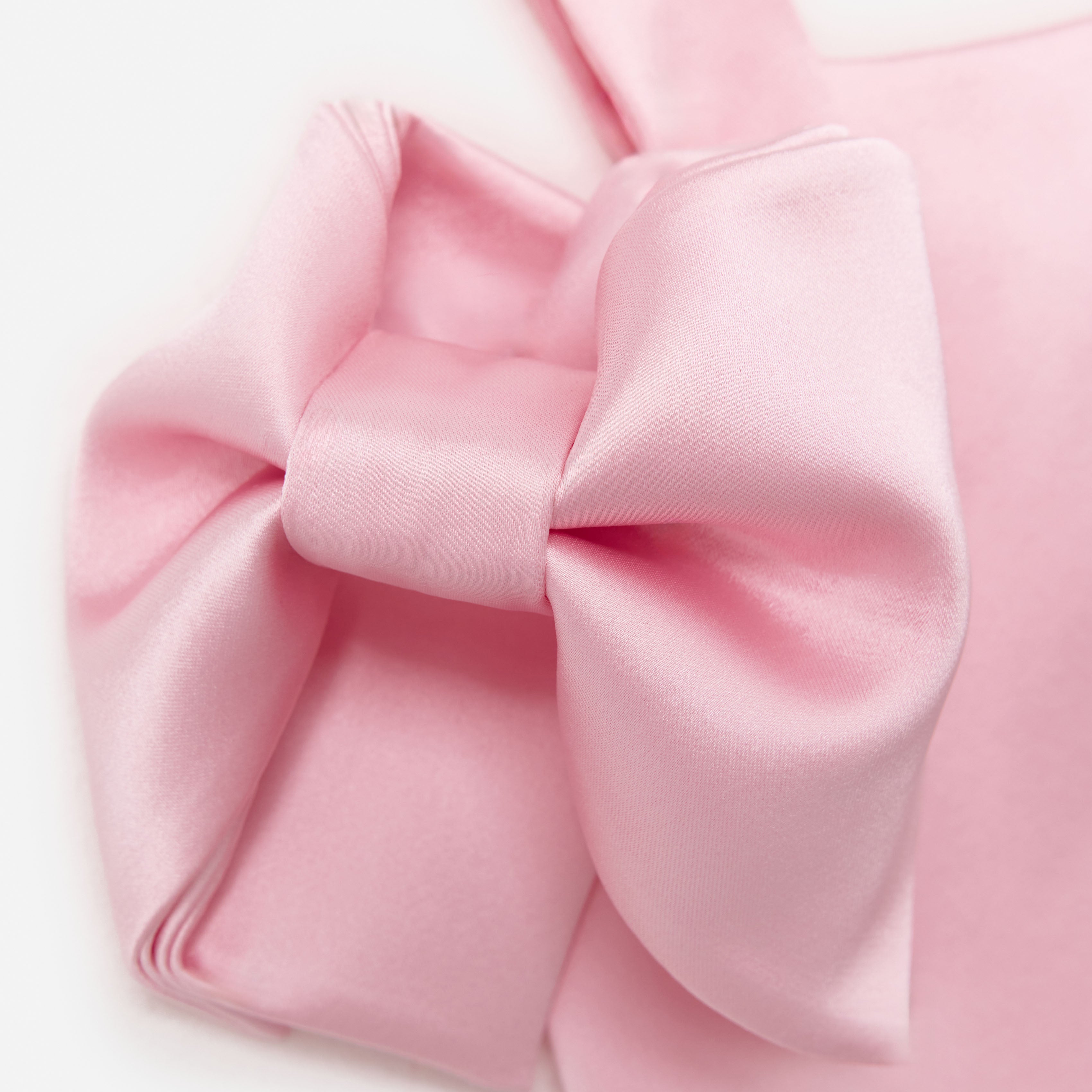 Self Portrait Pink Satin Bow Kinderkleid Rosa Satin