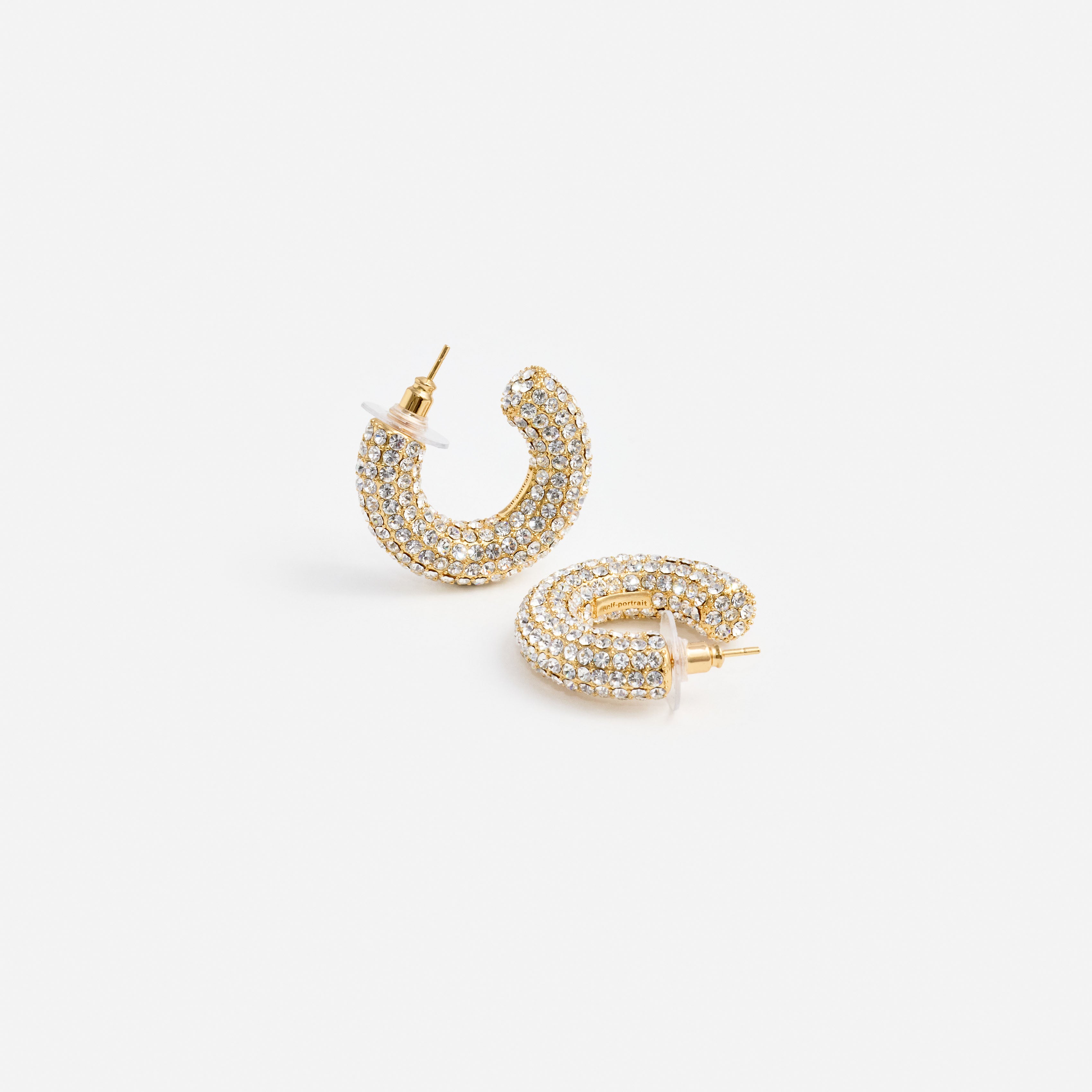 Self Portrait Gold Crystal Hoop Ohrringe Gold Kristall