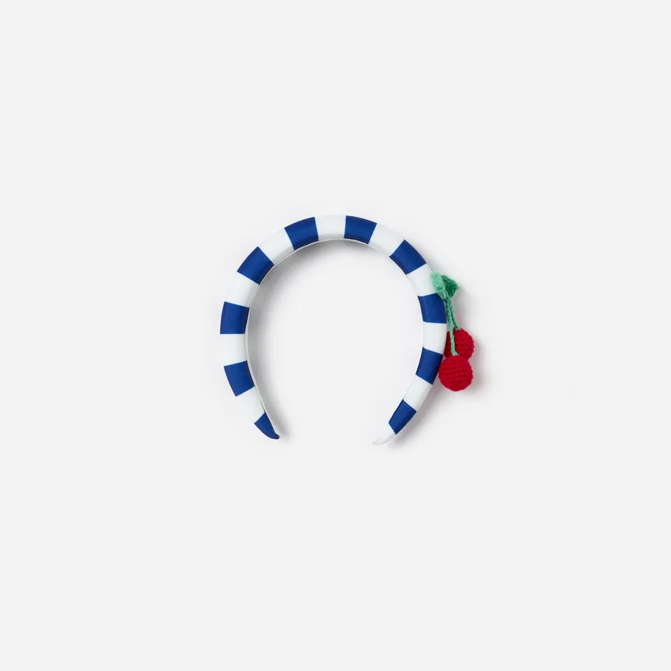 Self Portrait Navy Striped Cherry Motif Headband Haarband