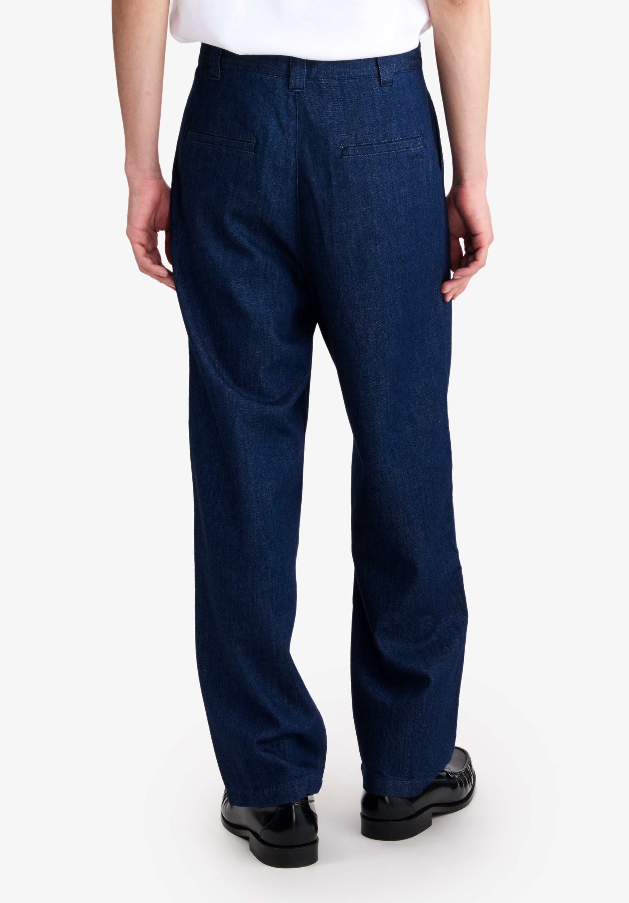 A.P.C. Weite Bundfaltenhose Denim Hose Gr. 44 Bio-Baumwolle