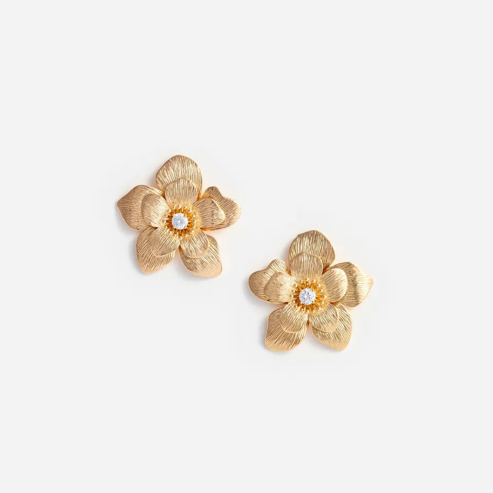 Self Portrait Gold Flower Ohrringe Gold Blumen