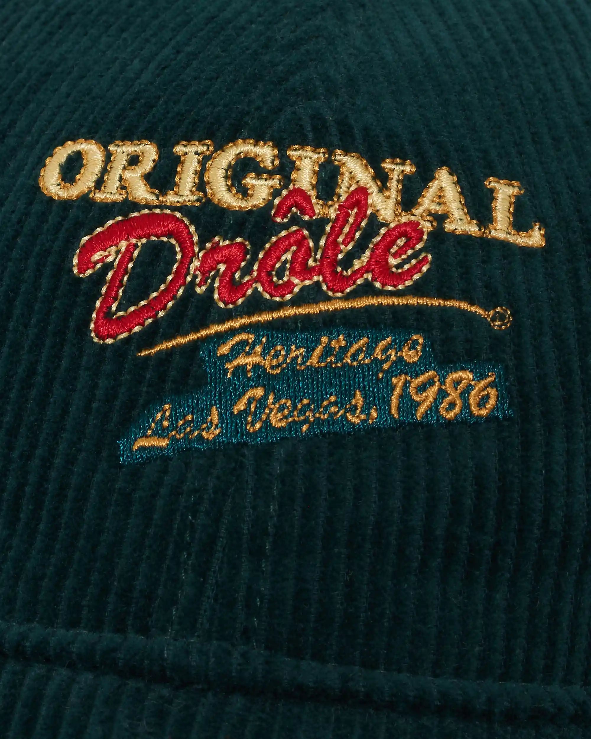 Drôle De Monsieur Original Corduroy Cap Dunkelgrün Baumwolle