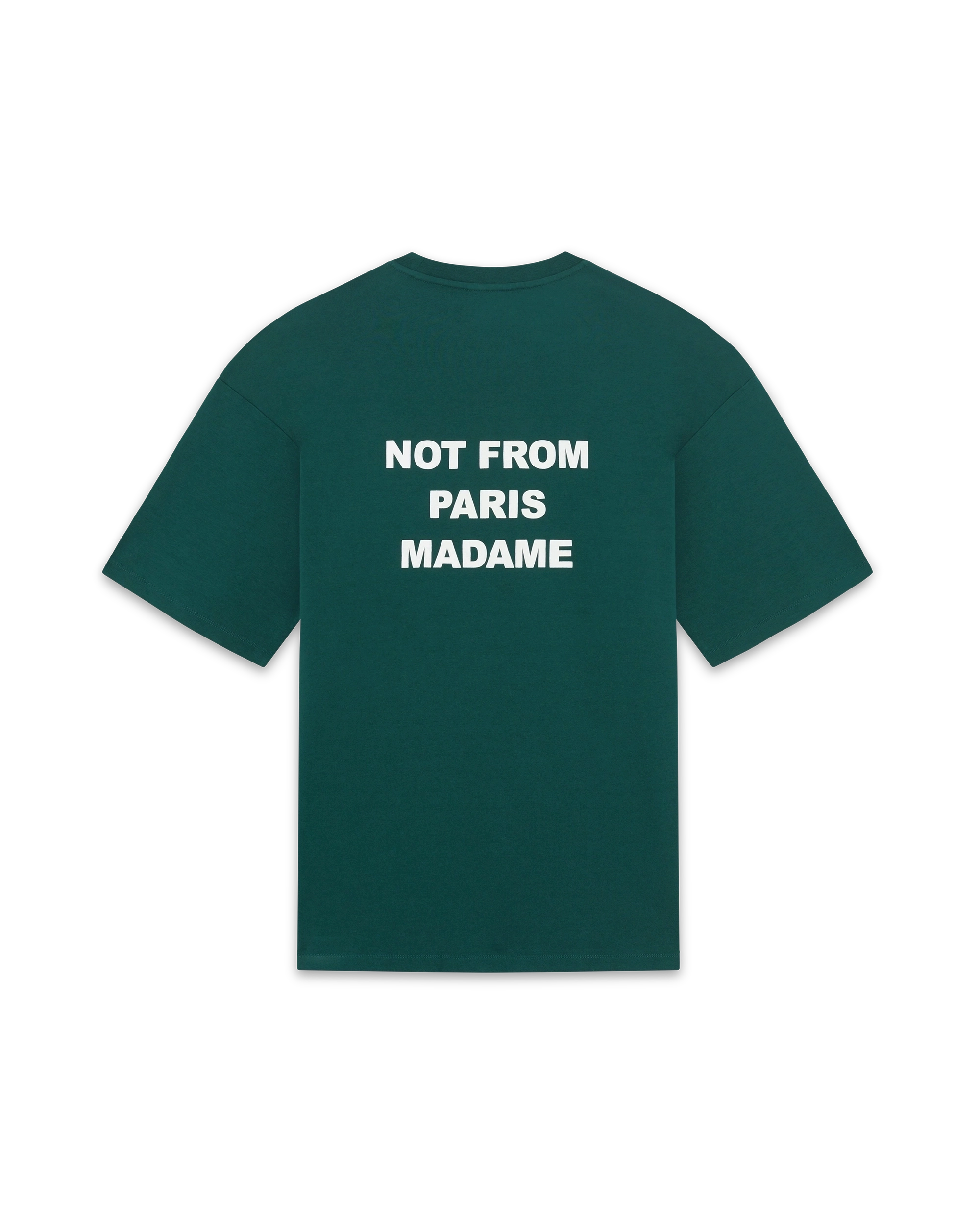 Drôle De Monsieur Le T-Shirt Slogan T-Shirt Dunkelgrün Baumwolle