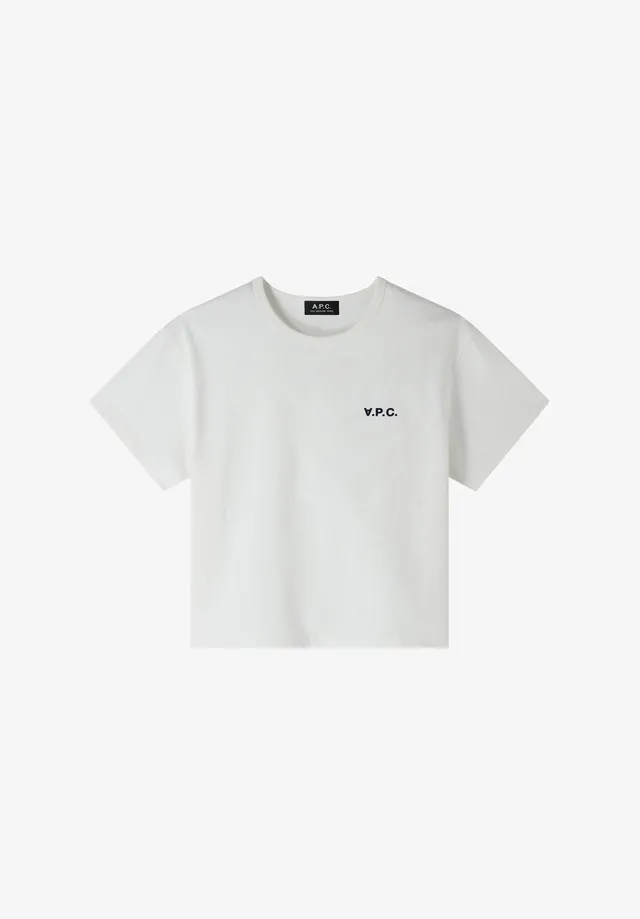 A.P.C. Boxy Micro Logo T-Shirt schwarz Bio-Baumwolle L