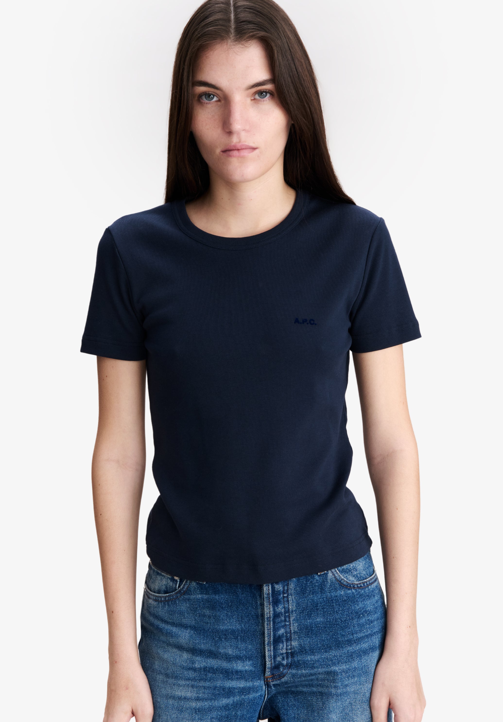 A.P.C. T-Shirt Bio-Baumwolle marineblau Gr. M