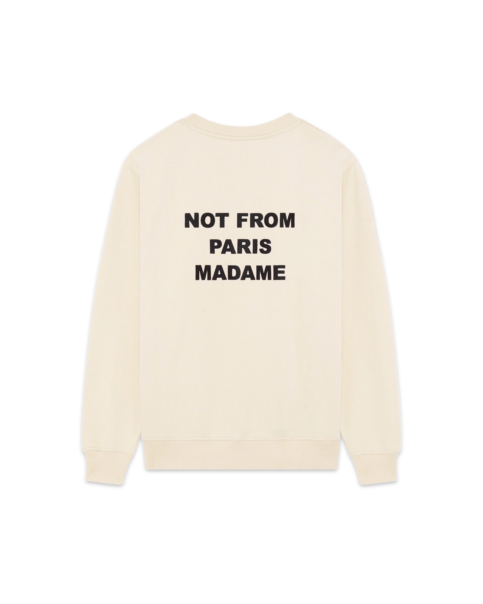 Drôle De Monsieur Le Sweatshirt Slogan Pullover Beige Baumwolle