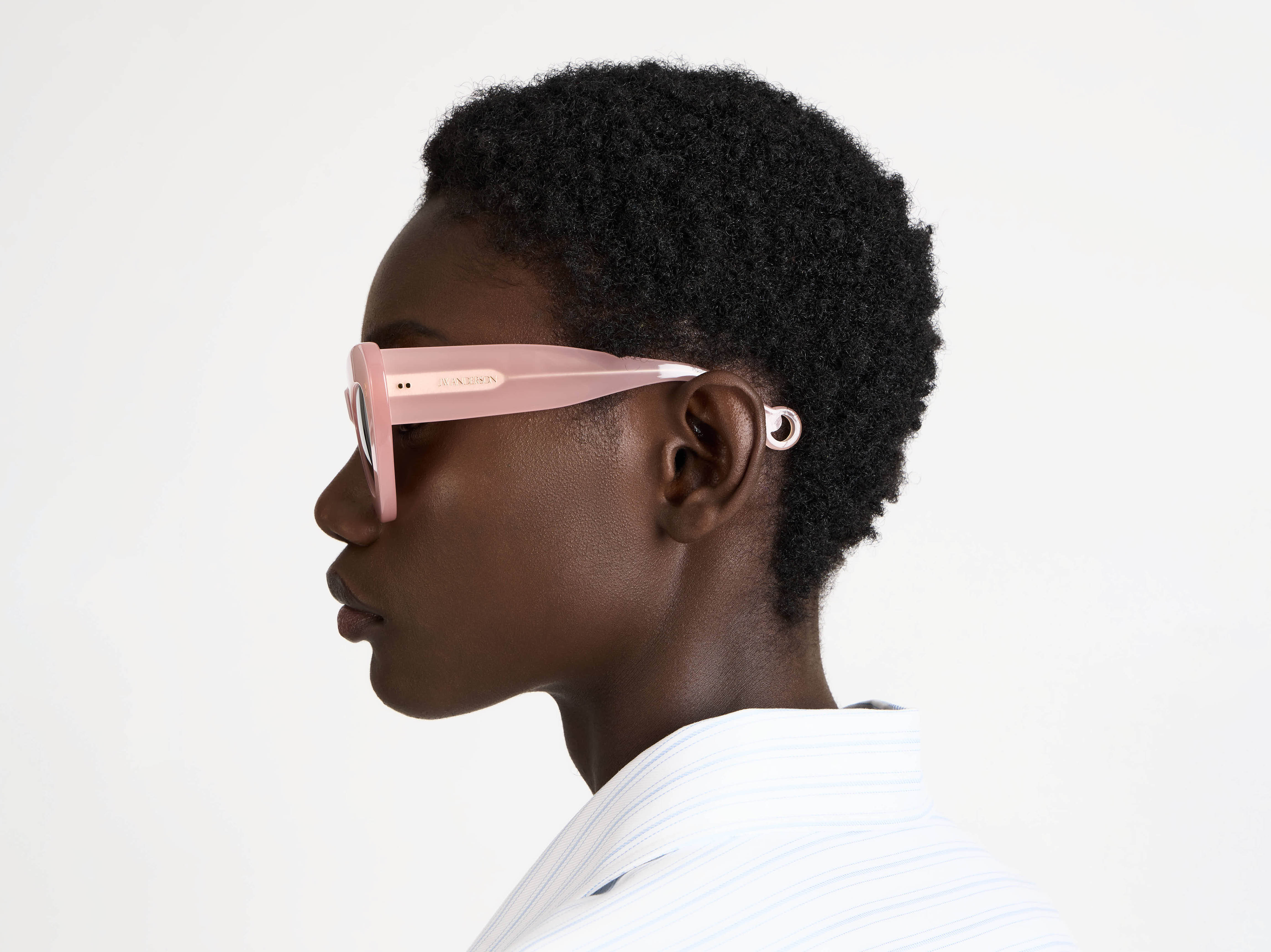 J.W.Anderson JWA06 Butterfly Sonnenbrille Pink Acetat