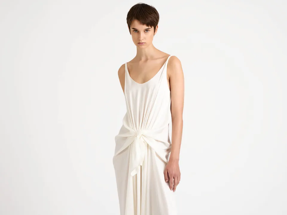 J.W.Anderson Dresses Knotted Waist Longline Kleid Damen Off White
