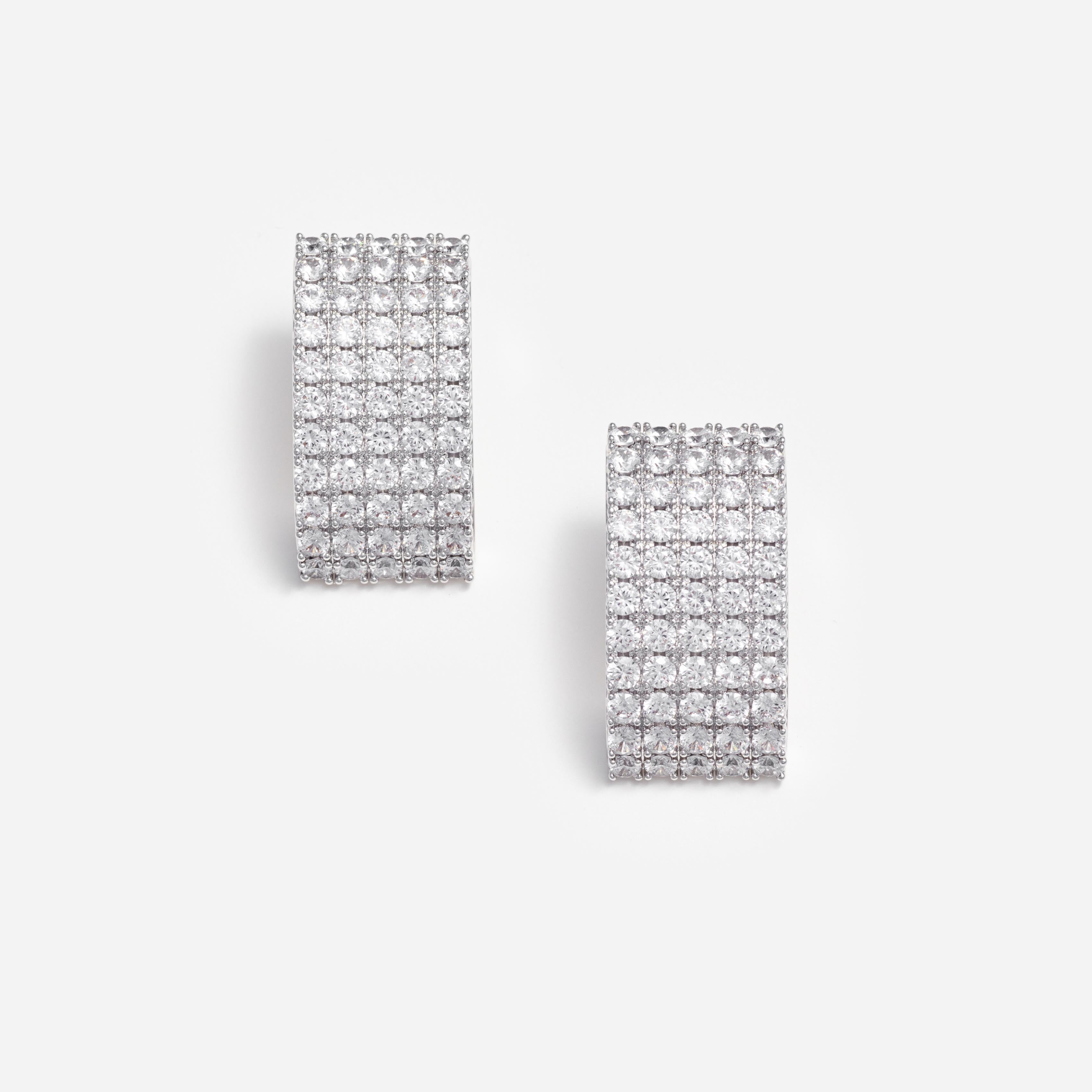 Self Portrait Crystal Chainmail Earrings Ohrringe Silber