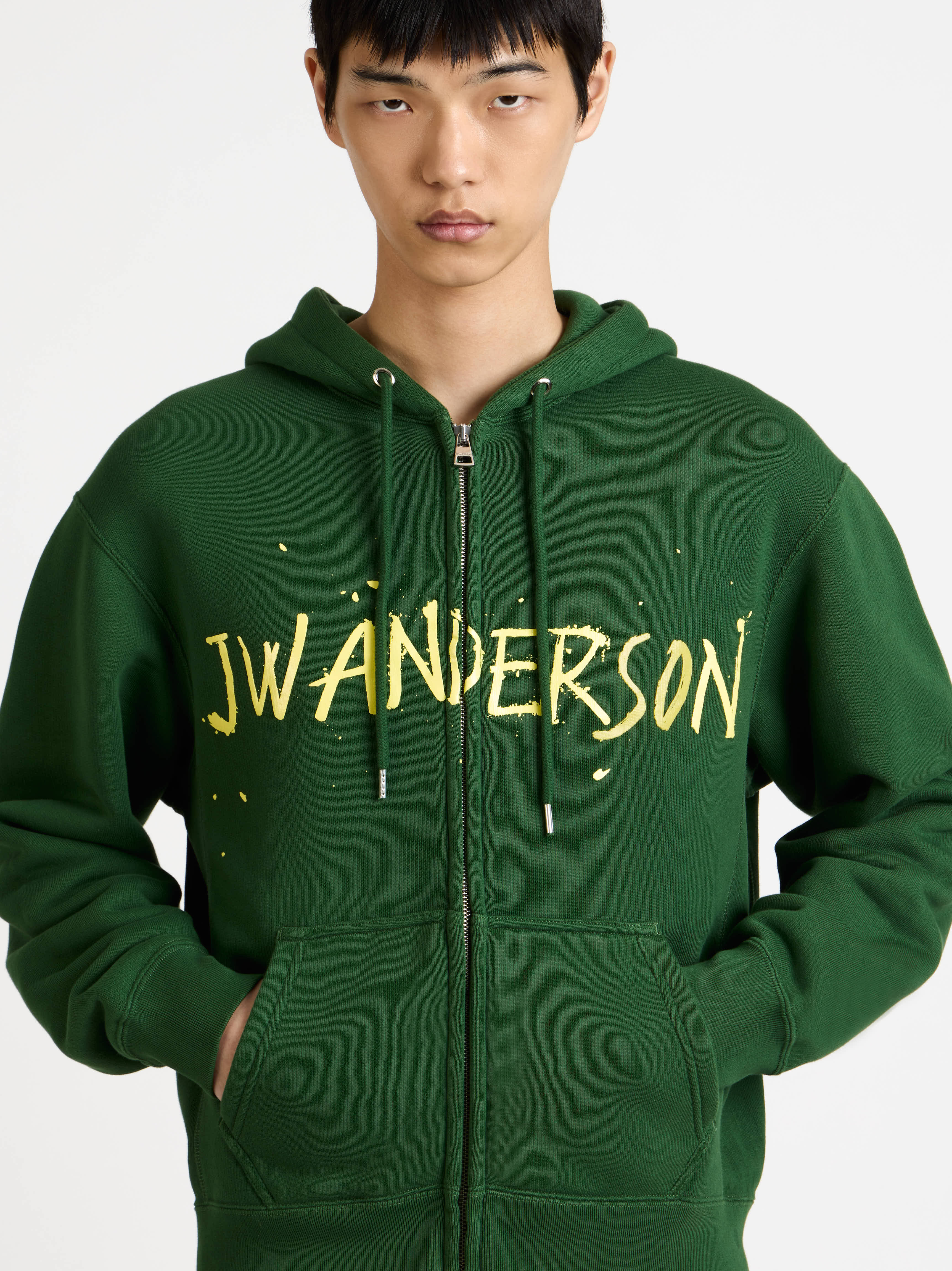 J.W. Anderson Zip Hoodie Herren Grün Gr.M Print