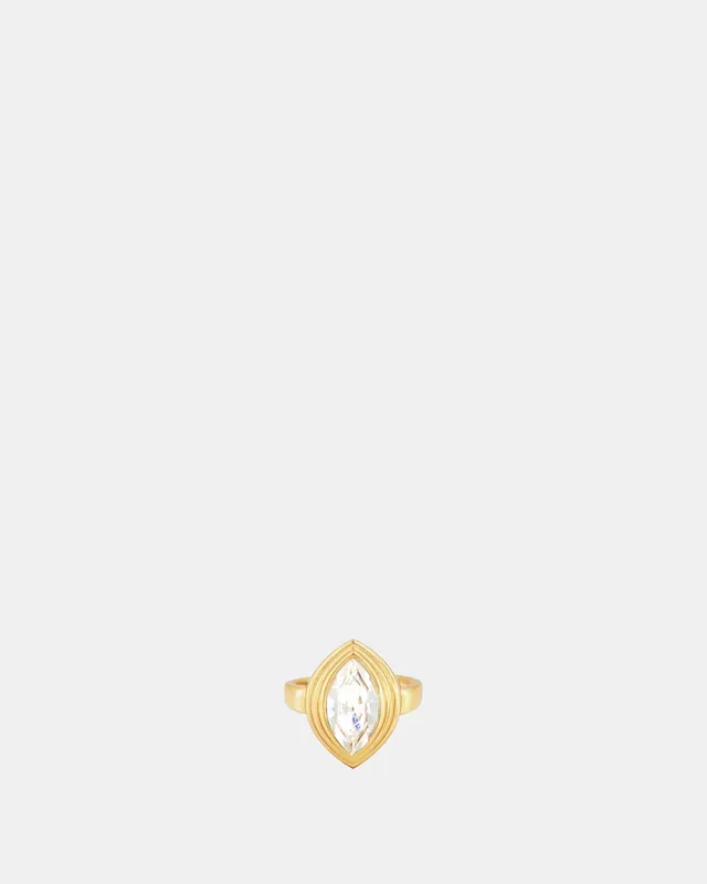 Nodaleto x Julietta Petal Toe Ring Crystal Zehenring Gold