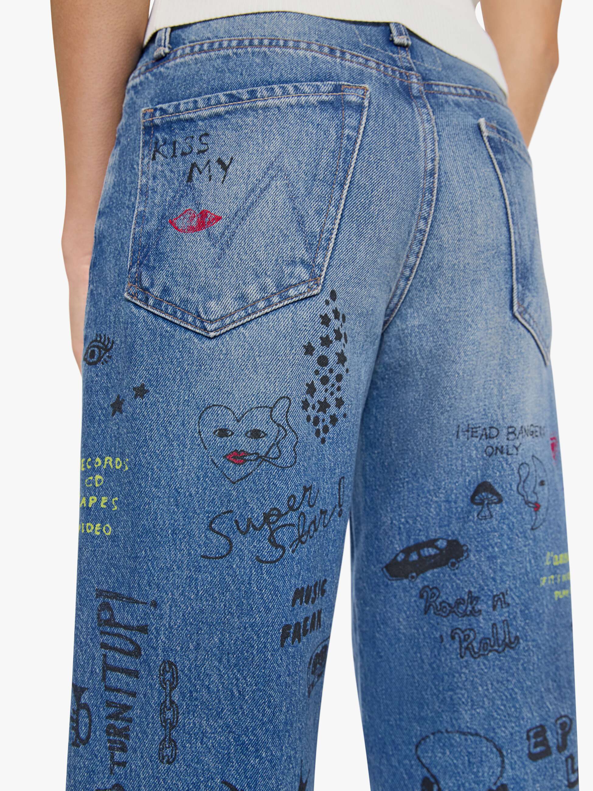 MOTHER SNACKS! Smoothie Flood Cuff Jeans Tootsie Mittelblau