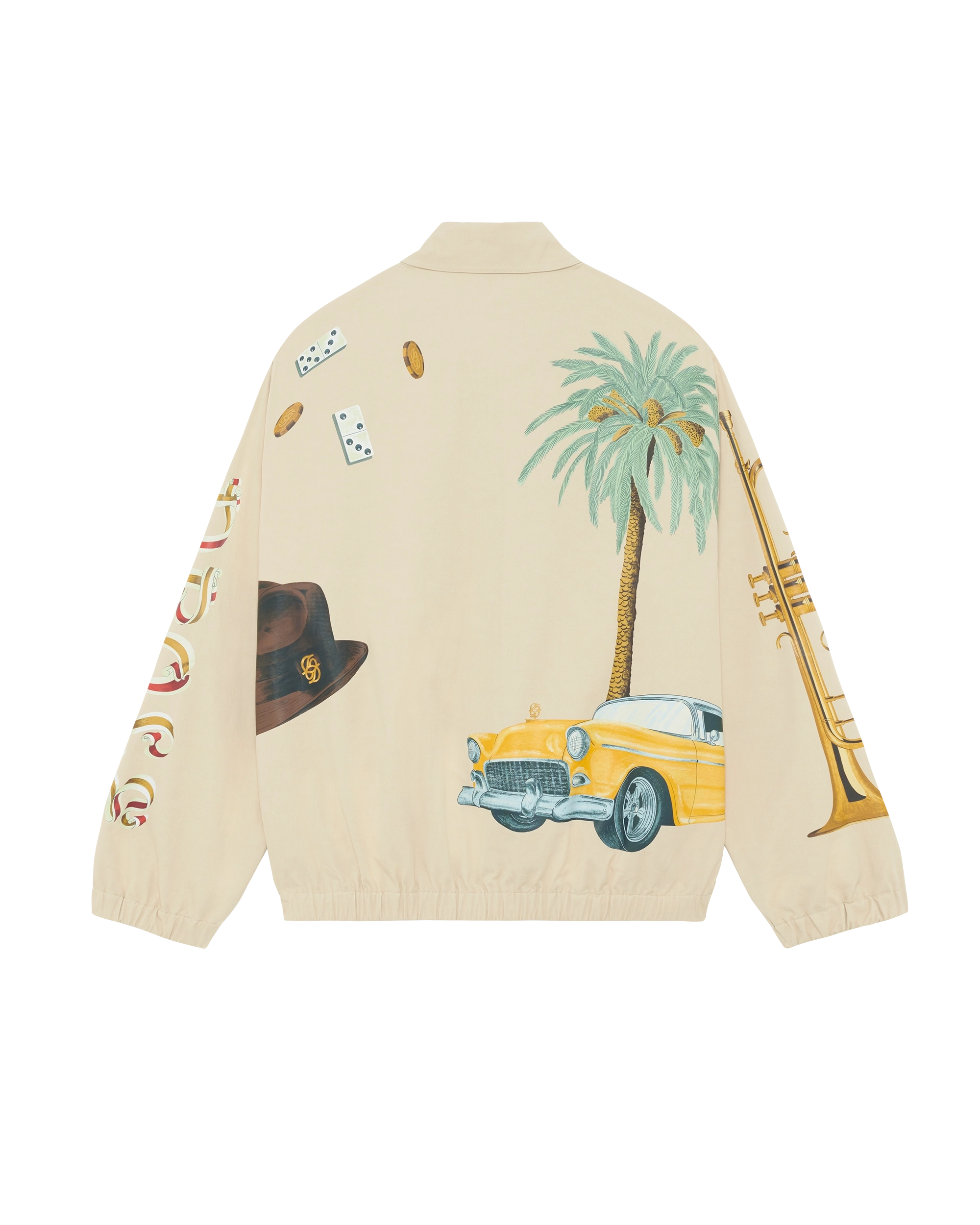 Drôle De Monsieur Blouson Cuba Jacke Dark Sand Baumwolle Print