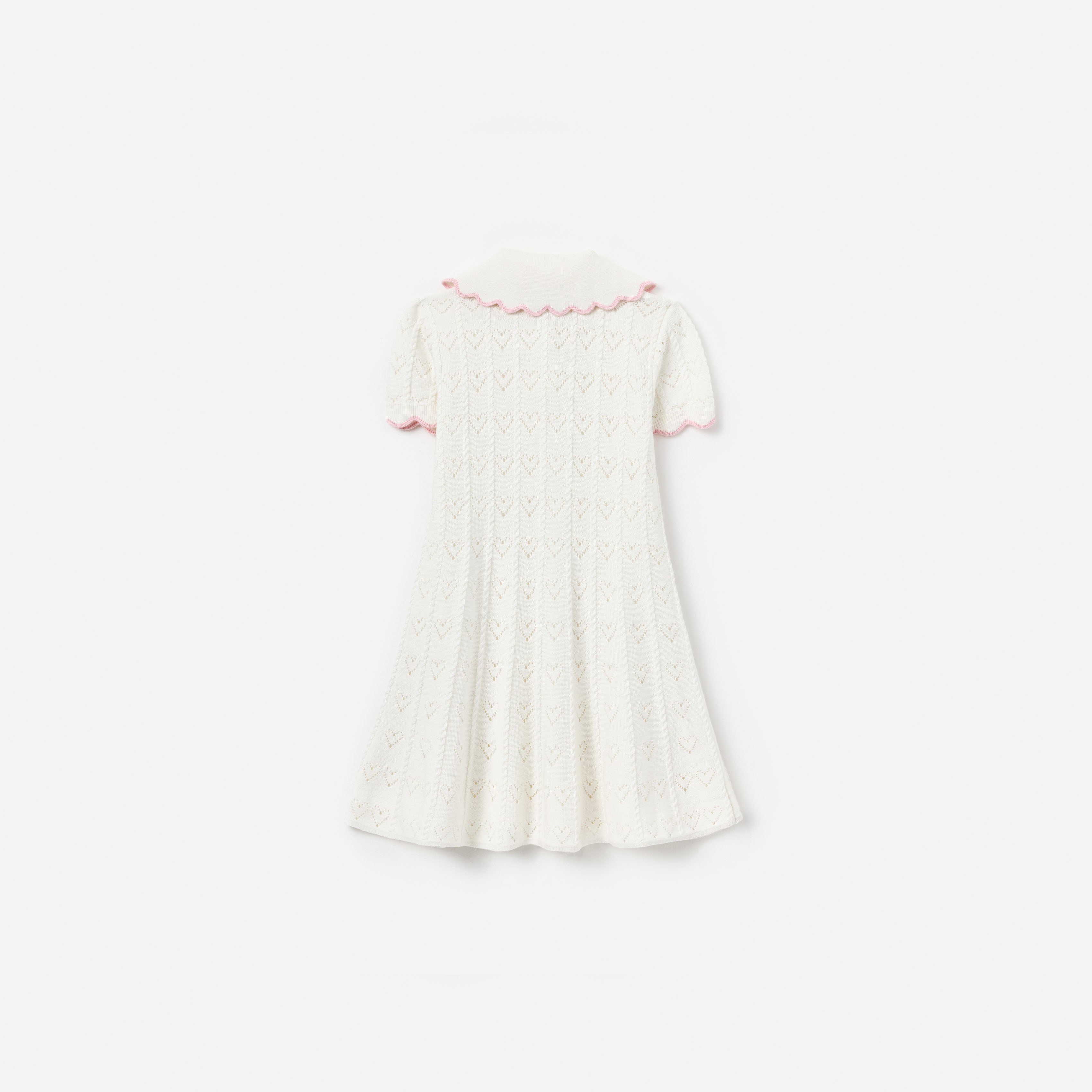 Self-Portrait Dresses Cream Heart Knit Kleid Creme Strick
