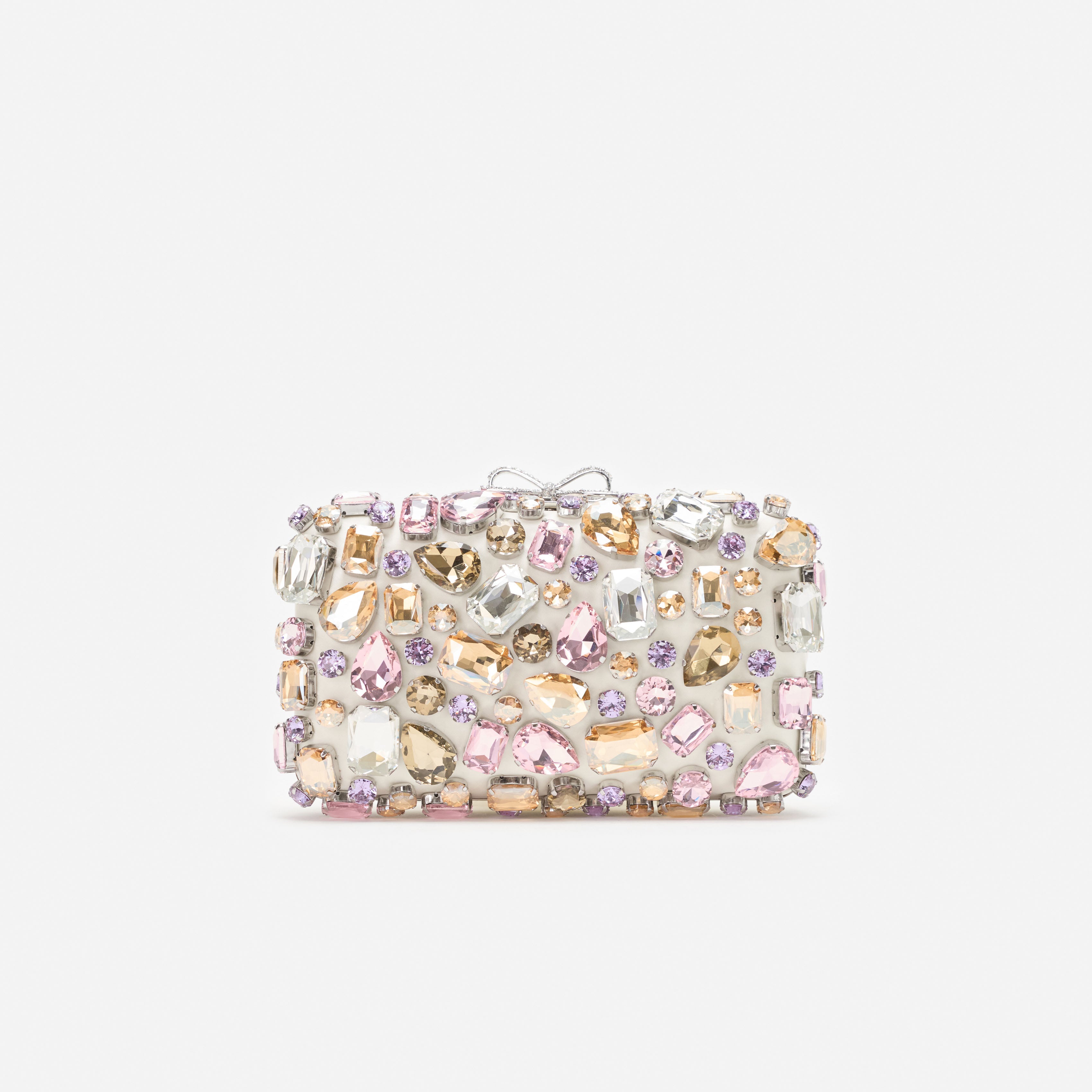 Self Portrait Multi Crystal Clutch Tasche Strass Satin