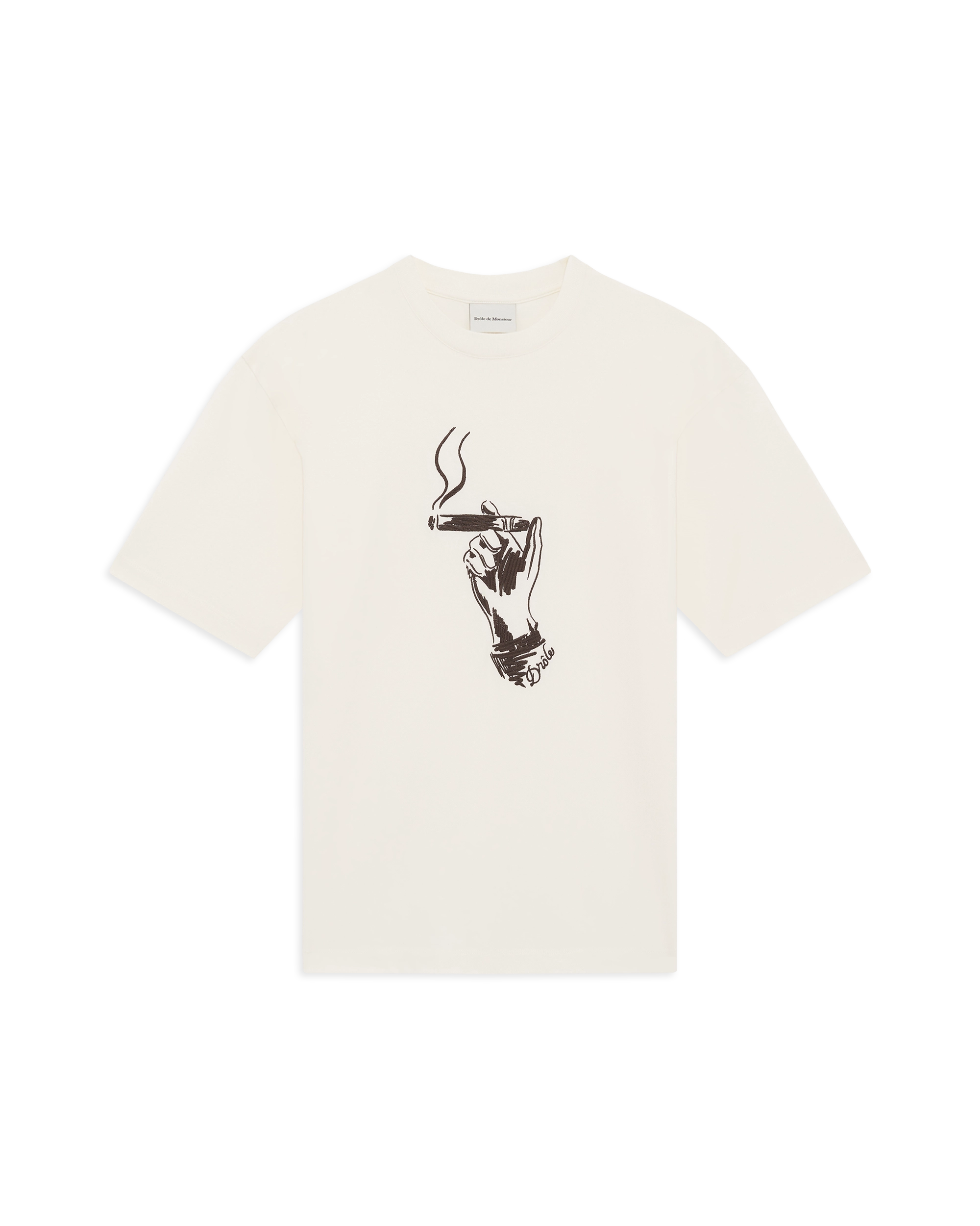 Drôle De Monsieur Cuba T-Shirt Off-White Baumwolle Stick