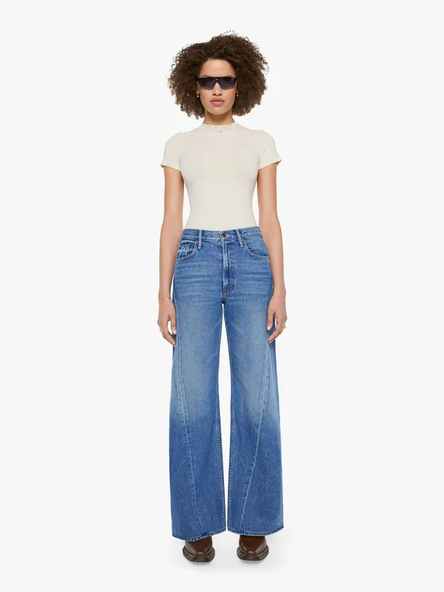 Mother The Lemon Twist Jeans Rolling In The Dough Wide Leg