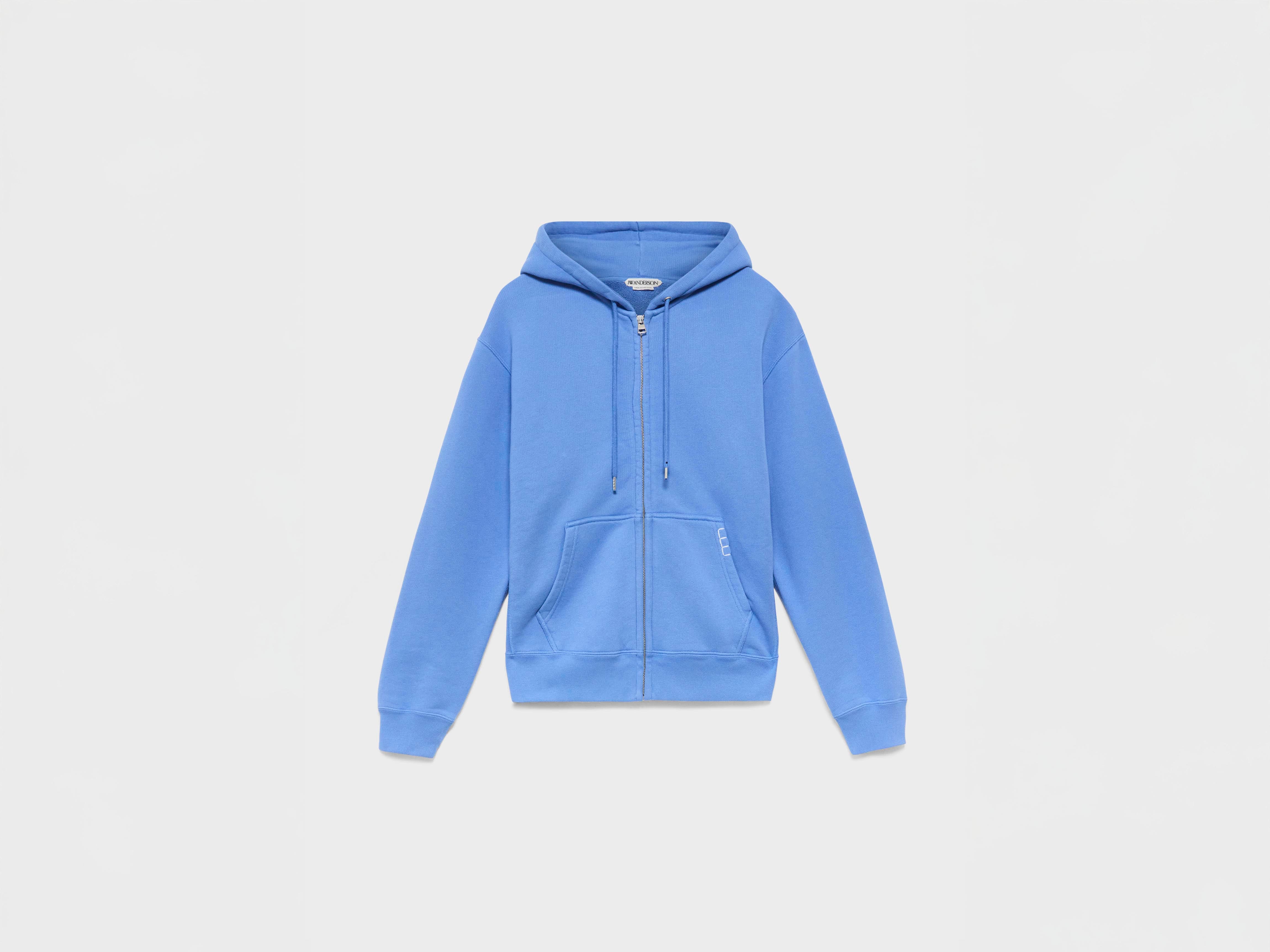 J.W.Anderson Front Zip Hoodie Washed Blue Herren