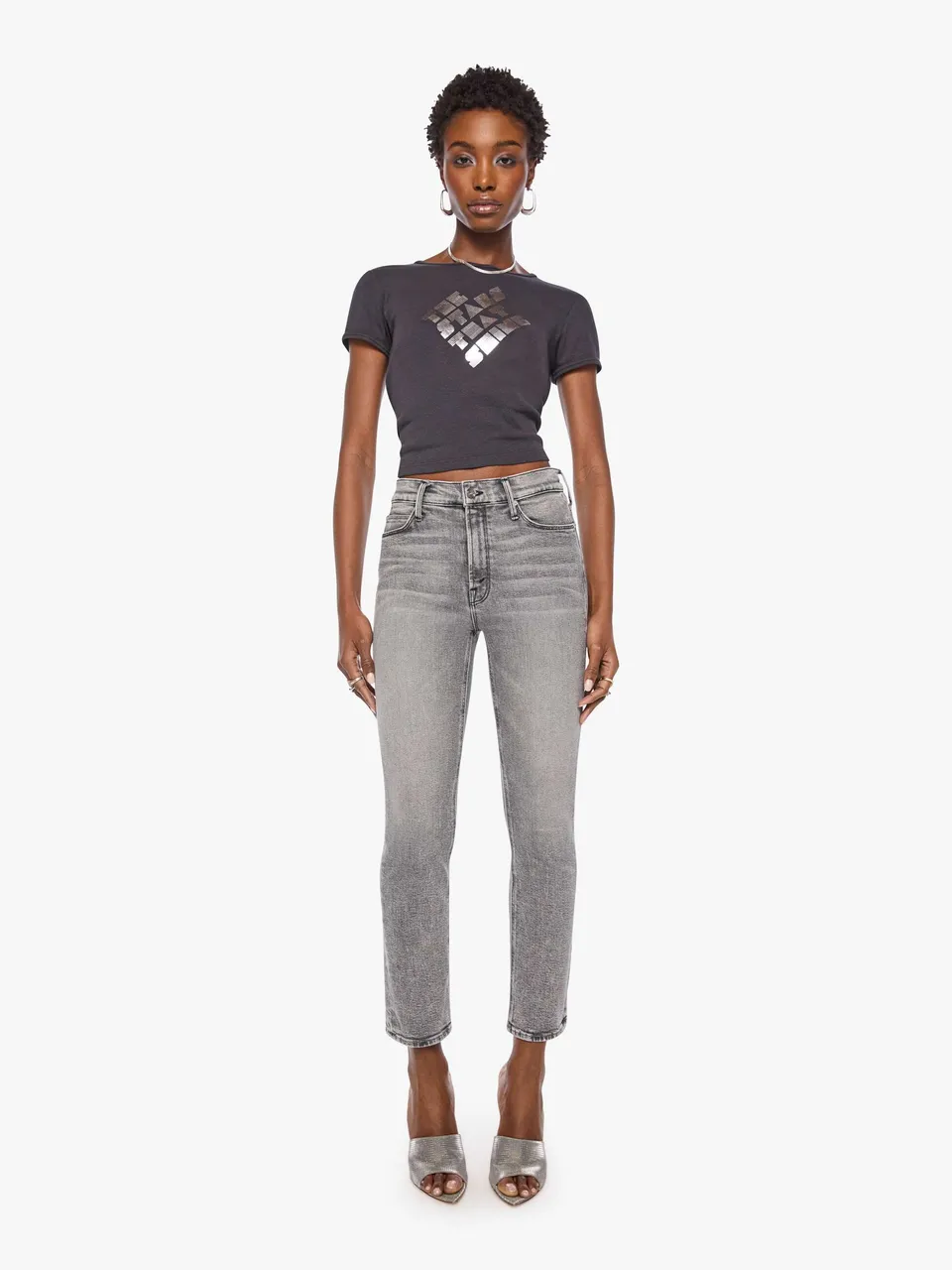 Mother Denim The Mid Rise Dazzler Ankle Jeans Mascara Meltdown