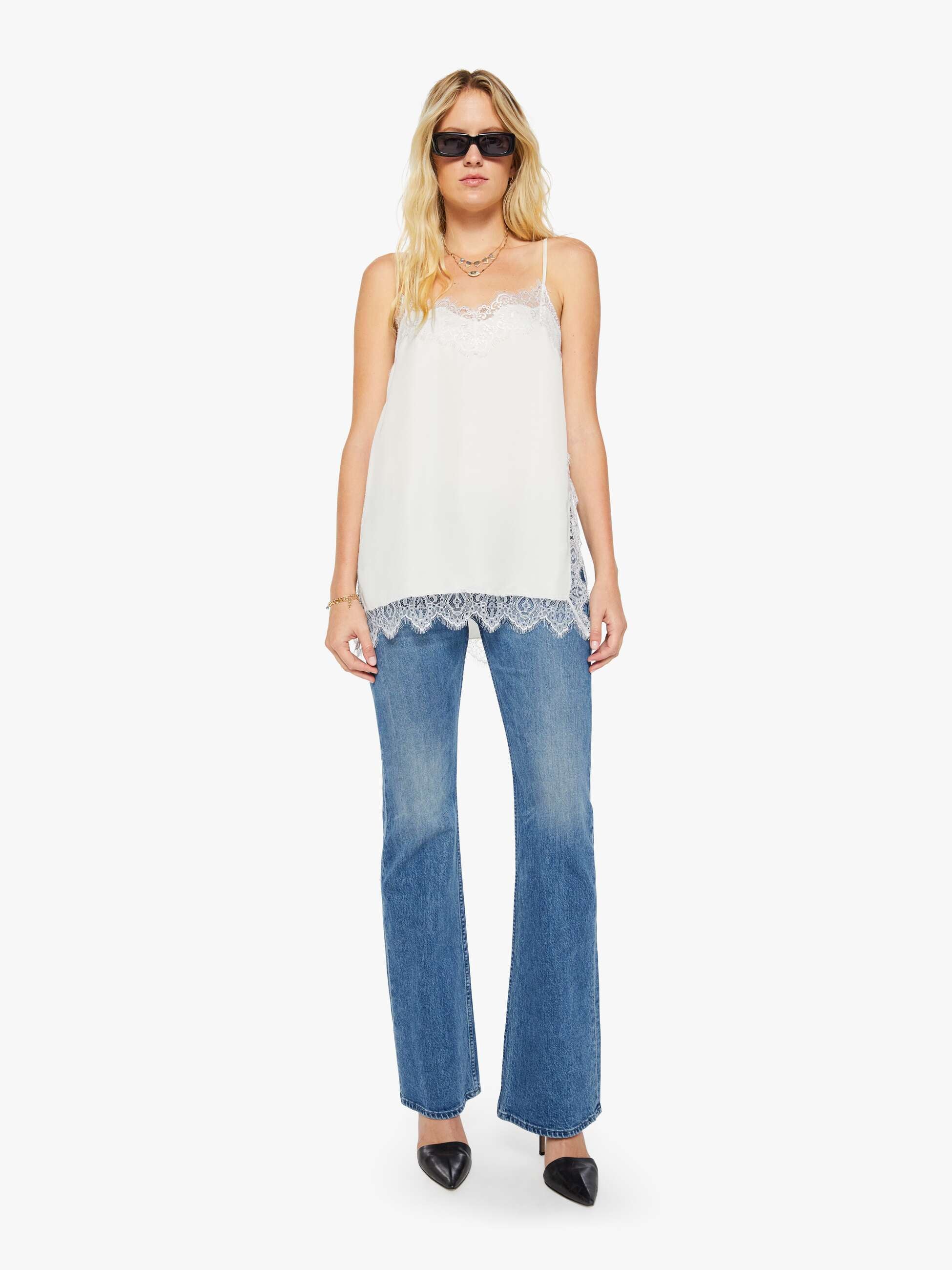 Mother Tees The Sweettalker Spitzentop Weiss