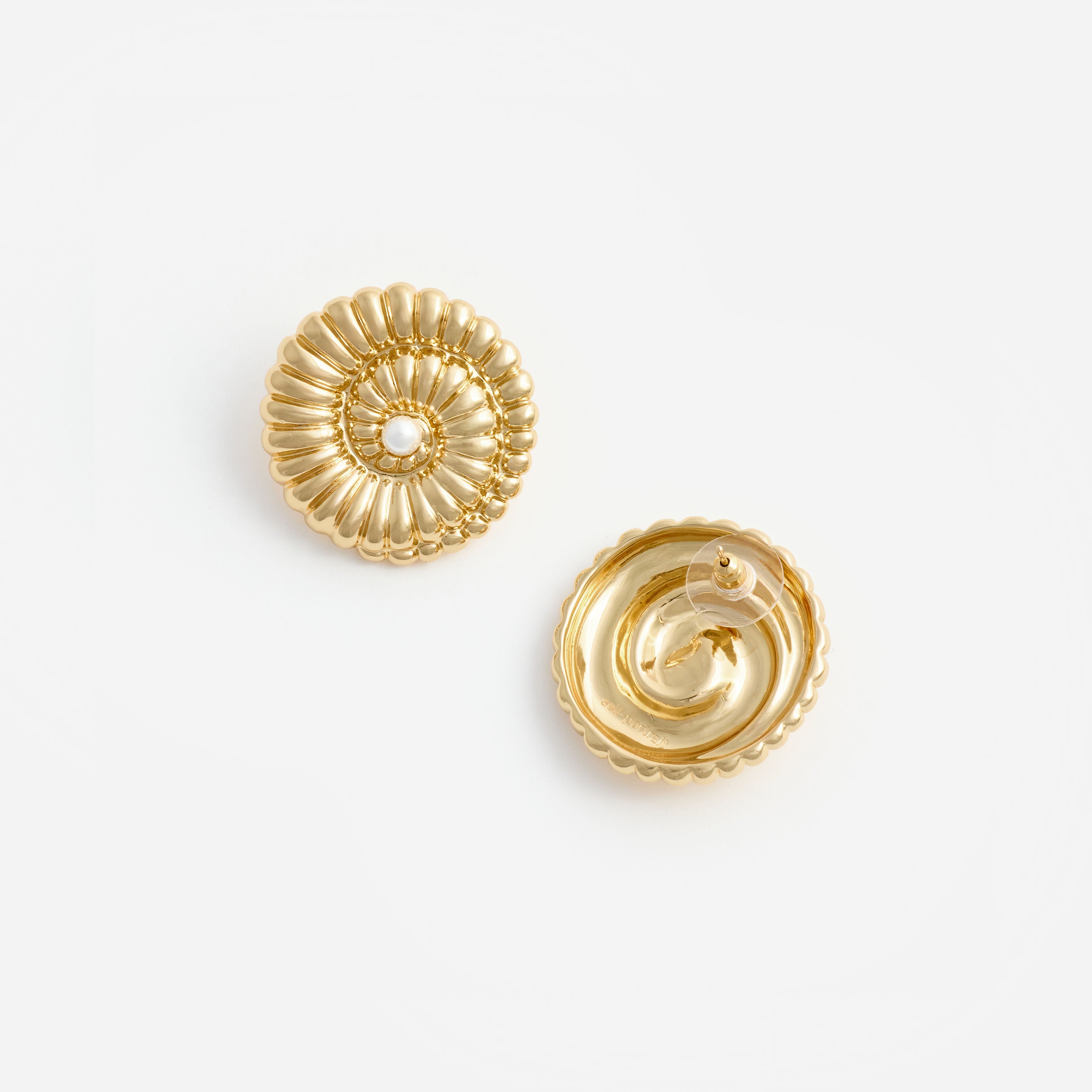 Self Portrait Gold Pearl Shell Ohrringe Gold One Size Perle