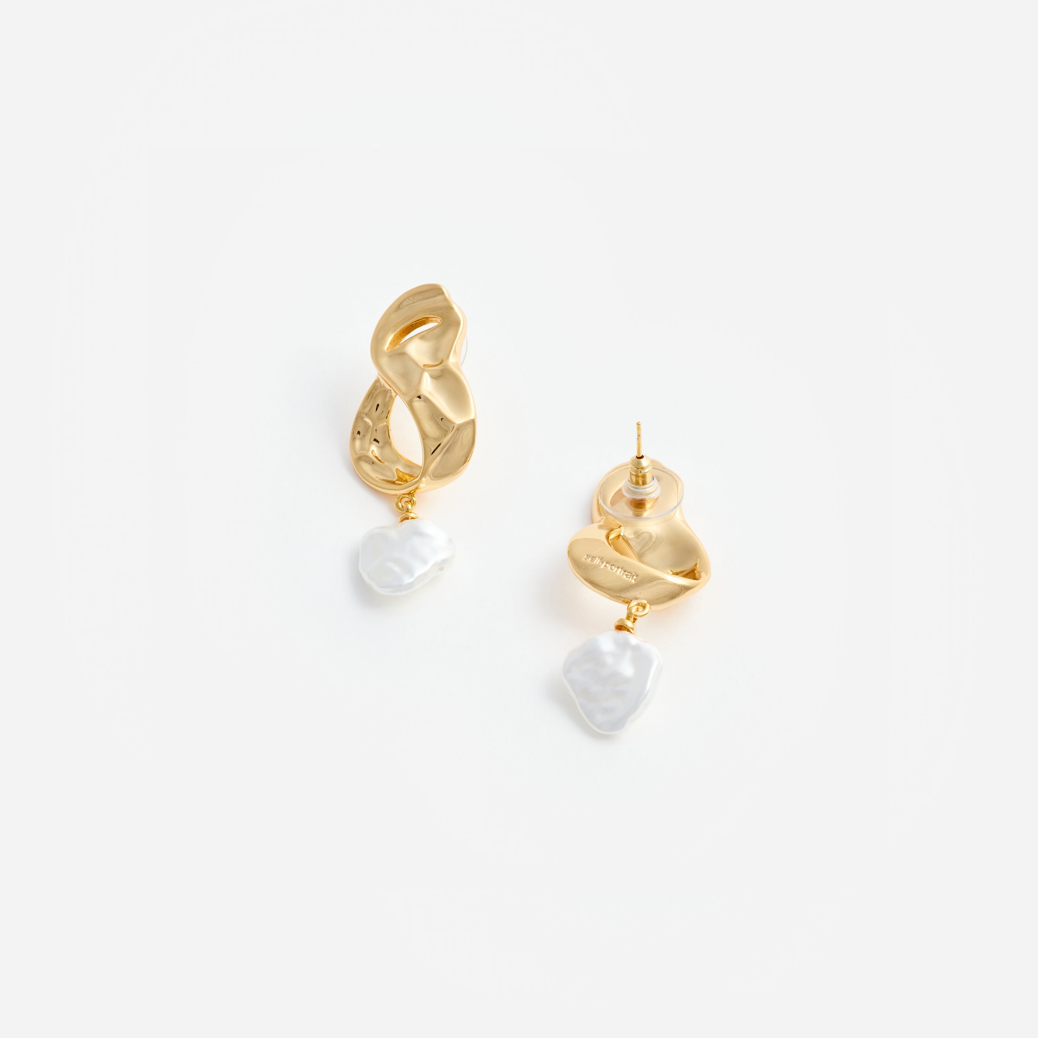 Self Portrait Gold Link Perlenohrringe Gold One Size Perle