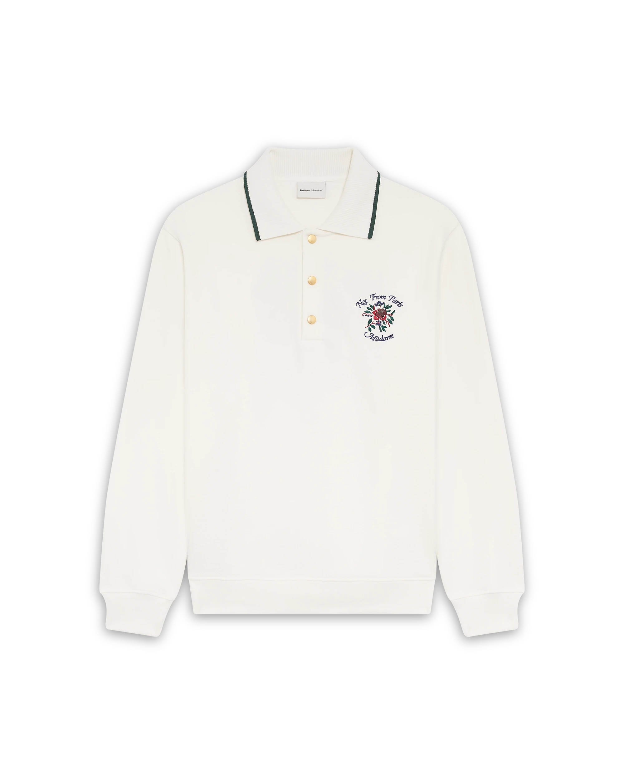 Drôle De Monsieur Le Polo Slogan Rose Polo Off-White Baumwolle