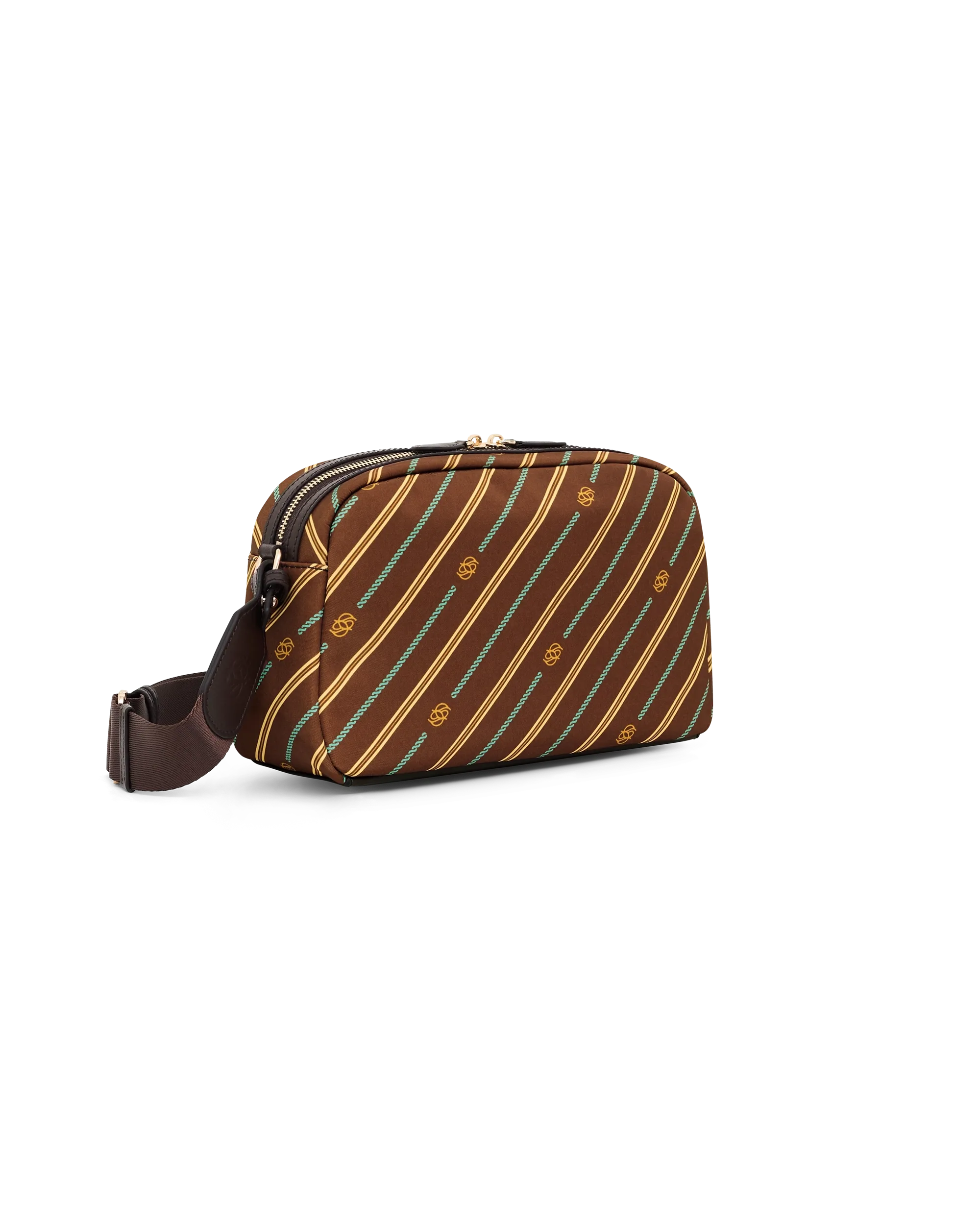 Drôle De Monsieur Monogram Crossbody Tasche Braun Nylon