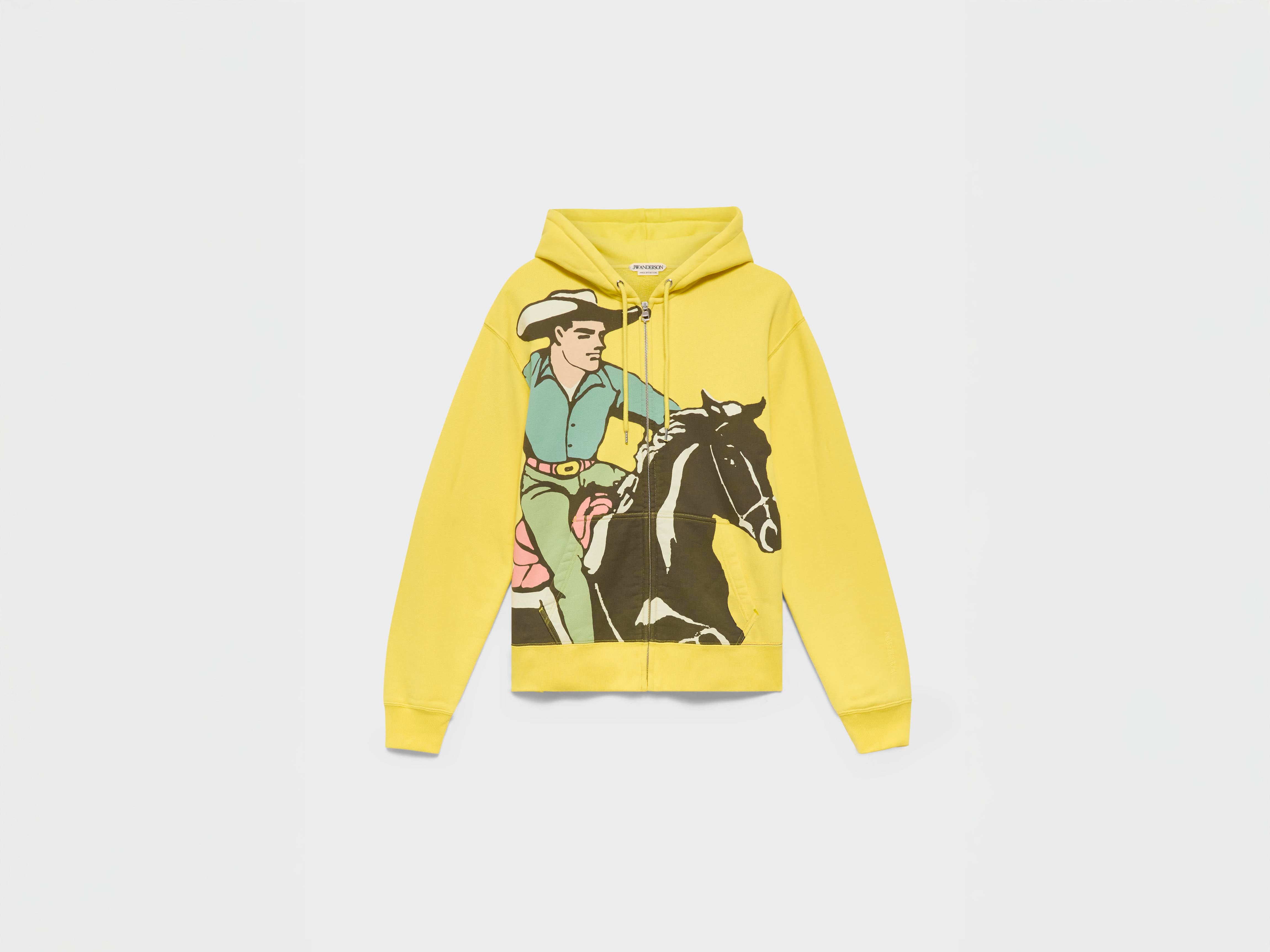 J.W.Anderson Cowboy Front Zip Hoodie Herren Gelb Jersey