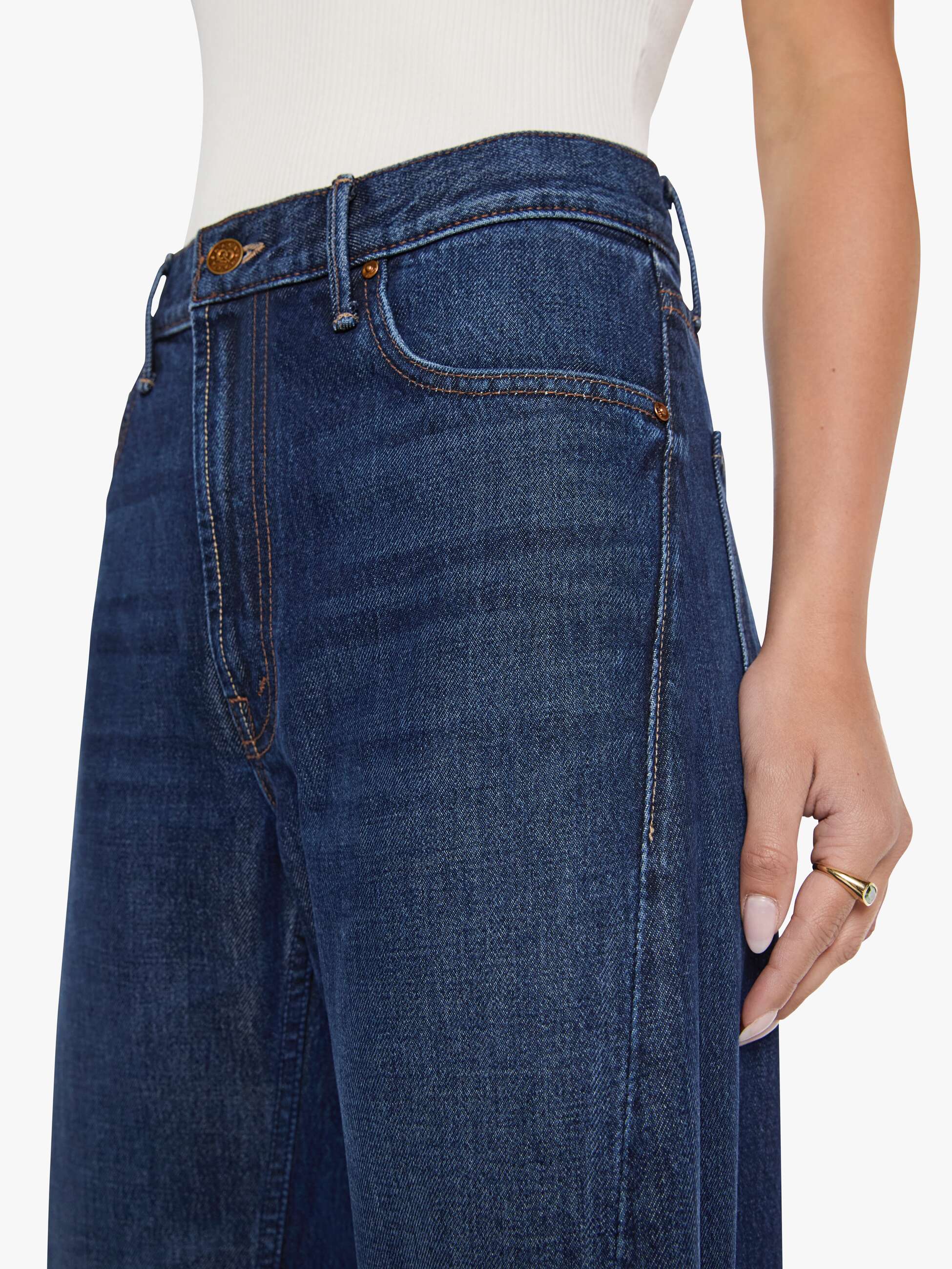 Mother SNACKS Lemon Twist Jeans Fresh Squeezed Dunkelblau