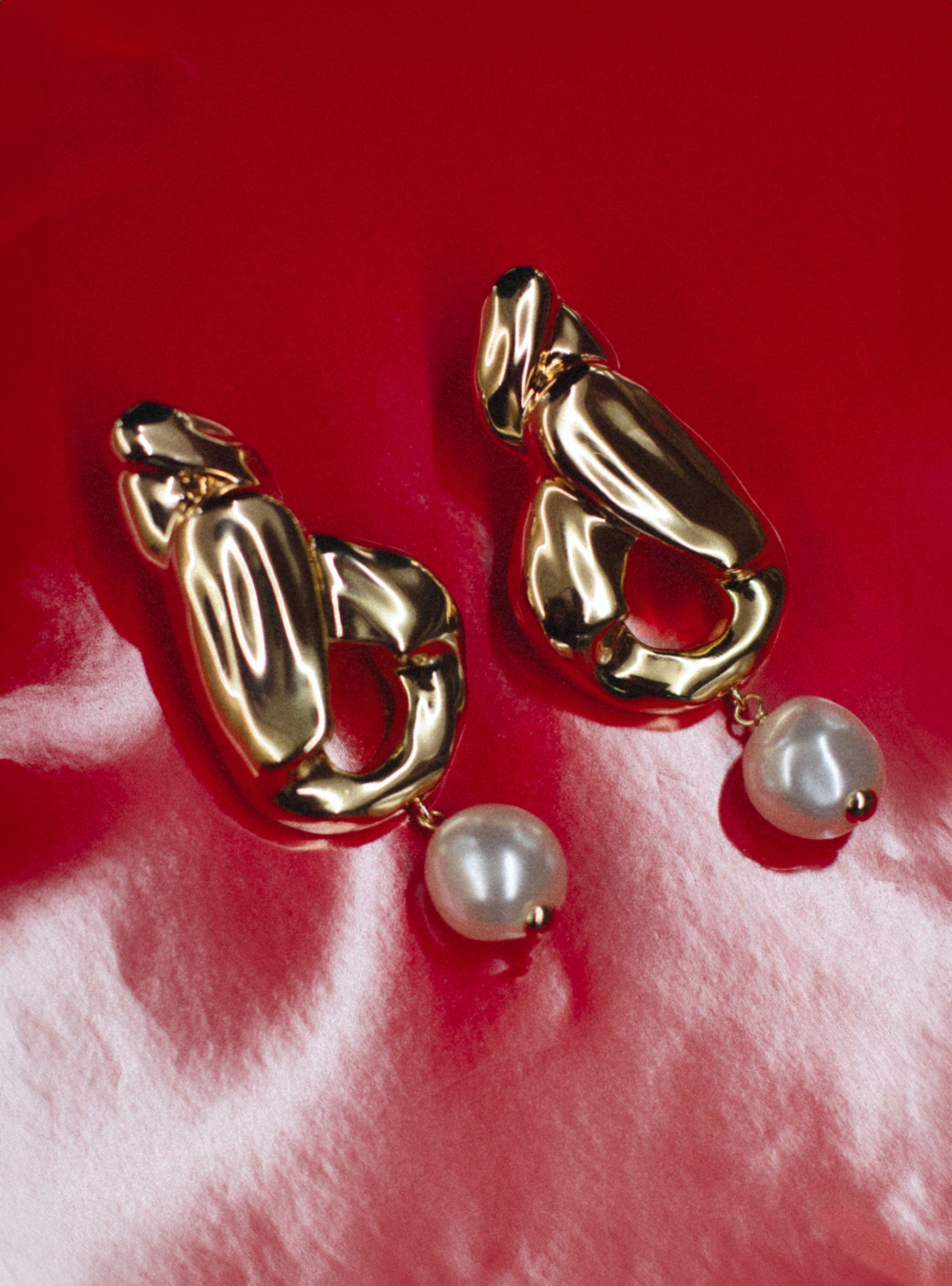 Self Portrait Gold Faux Pearl Drop Ohrringe Gold One Size