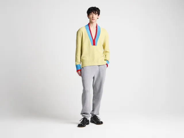 J.W.Anderson Contrast Trim Jumper Pullover Maize Gr.M Wolle