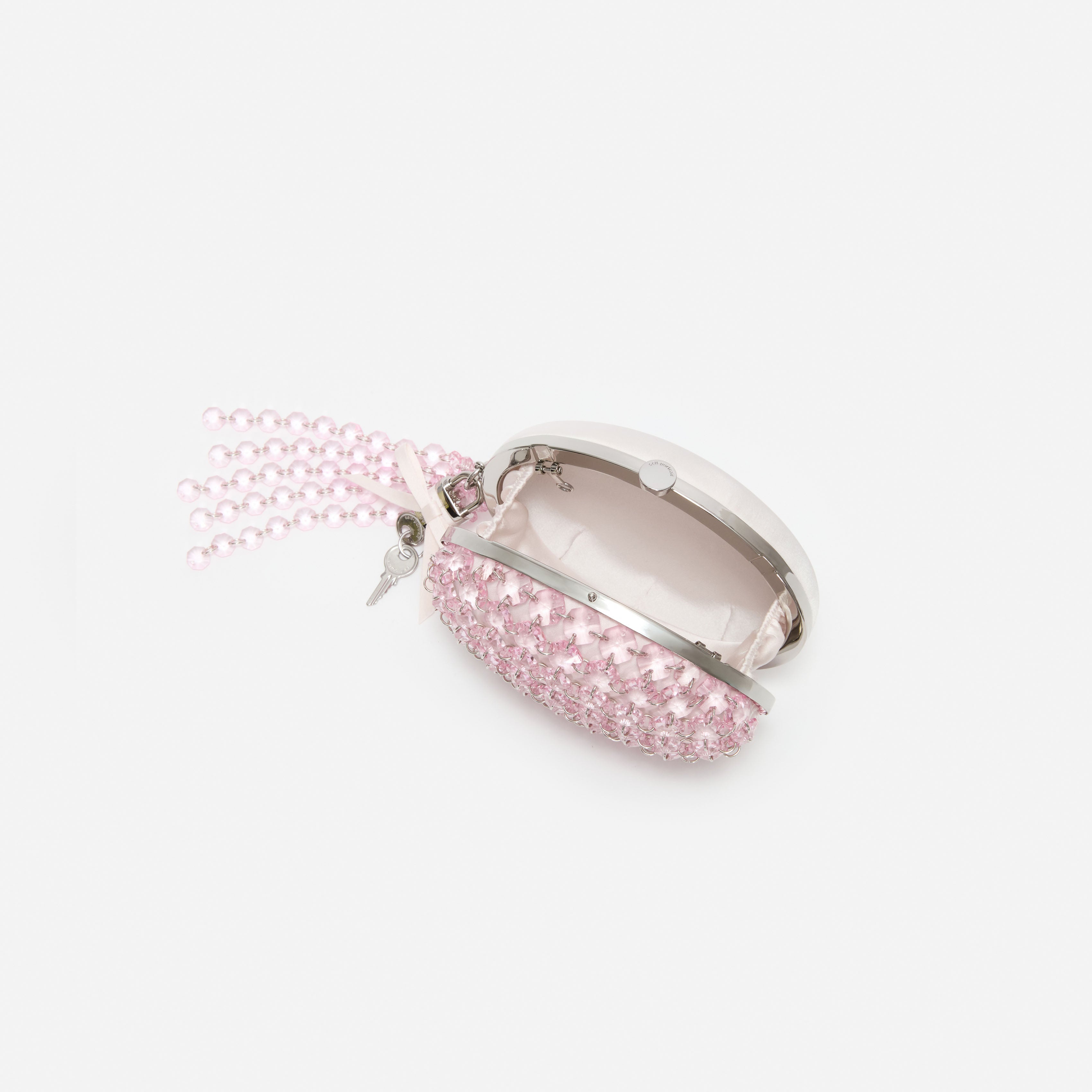 Self Portrait Oval Crystal Clutch Rosa Kristall Kette