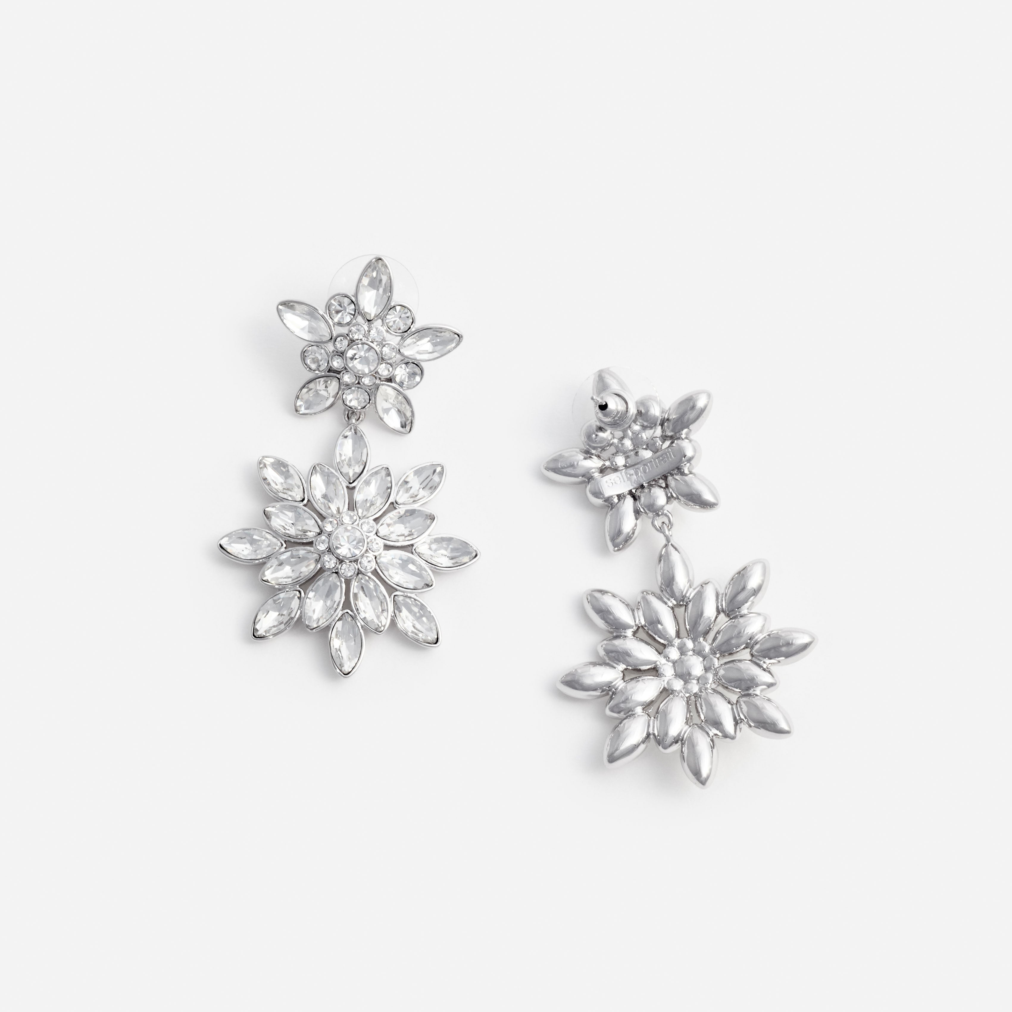Self Portrait Crystal Ohrringe Silber Floral