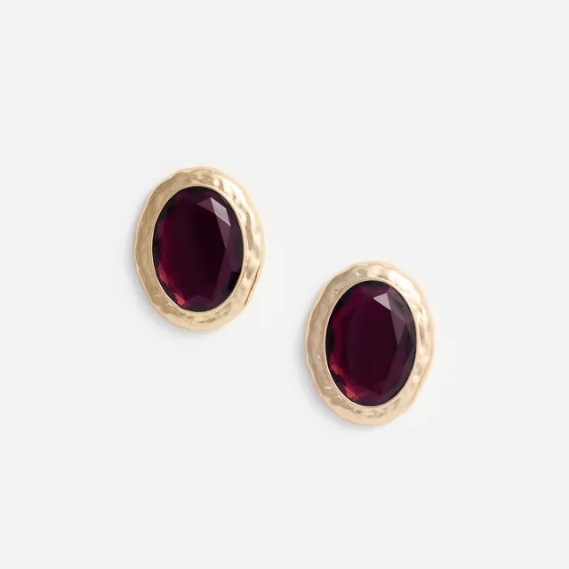 Self Portrait Jewellery Hammered Gold Red Ohrringe Rot One Size