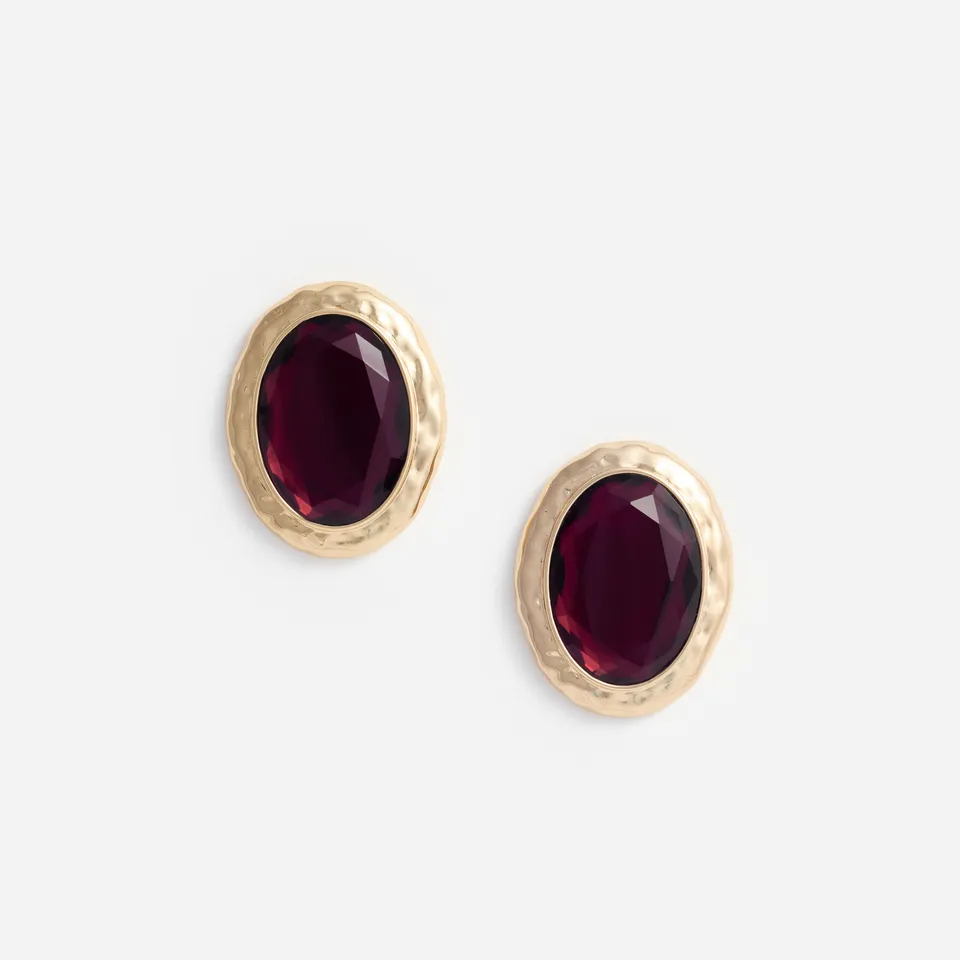 Self Portrait Jewellery Hammered Gold Red Ohrringe Rot One Size