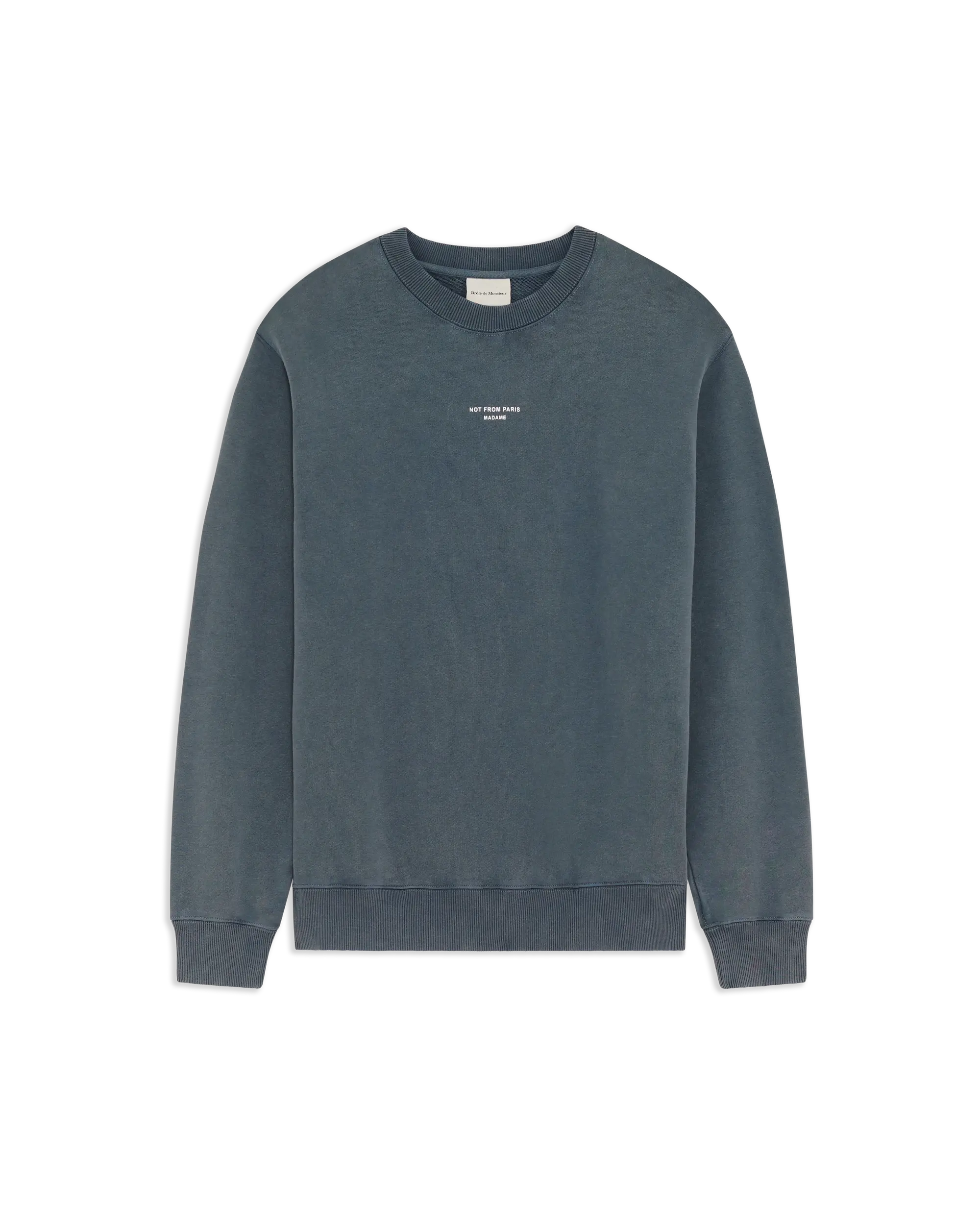 Drôle De Monsieur Washed Classic Slogan Sweatshirt dunkelgrau