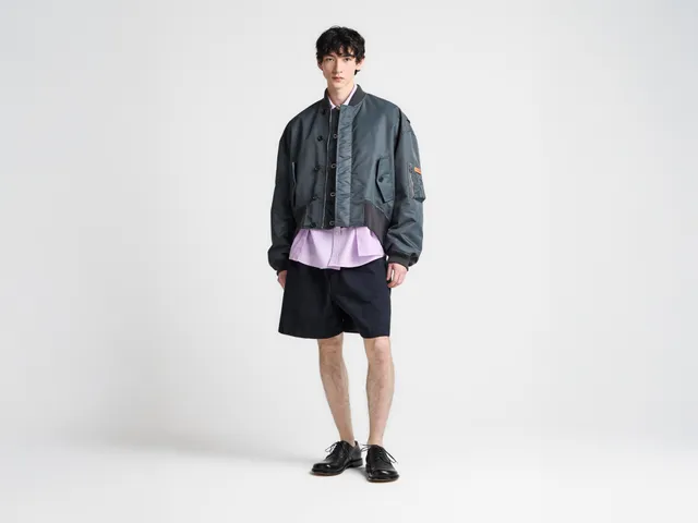 J.W.Anderson Bomberjacke Oversized Nylon Dunkelgrau Herren