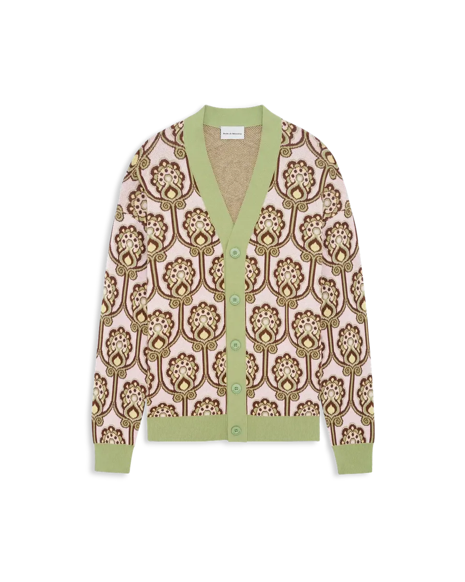 Drôle De Monsieur Cardigan Tapisserie Florale Strickjacke Rosa