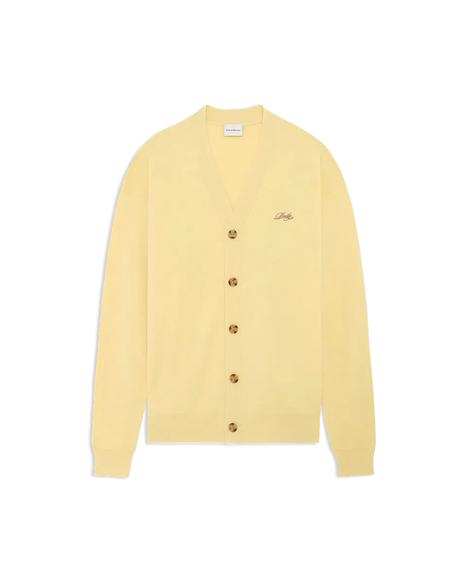 Drôle de Monsieur Cardigan Drôle Strickjacke Hellgelb Wolle