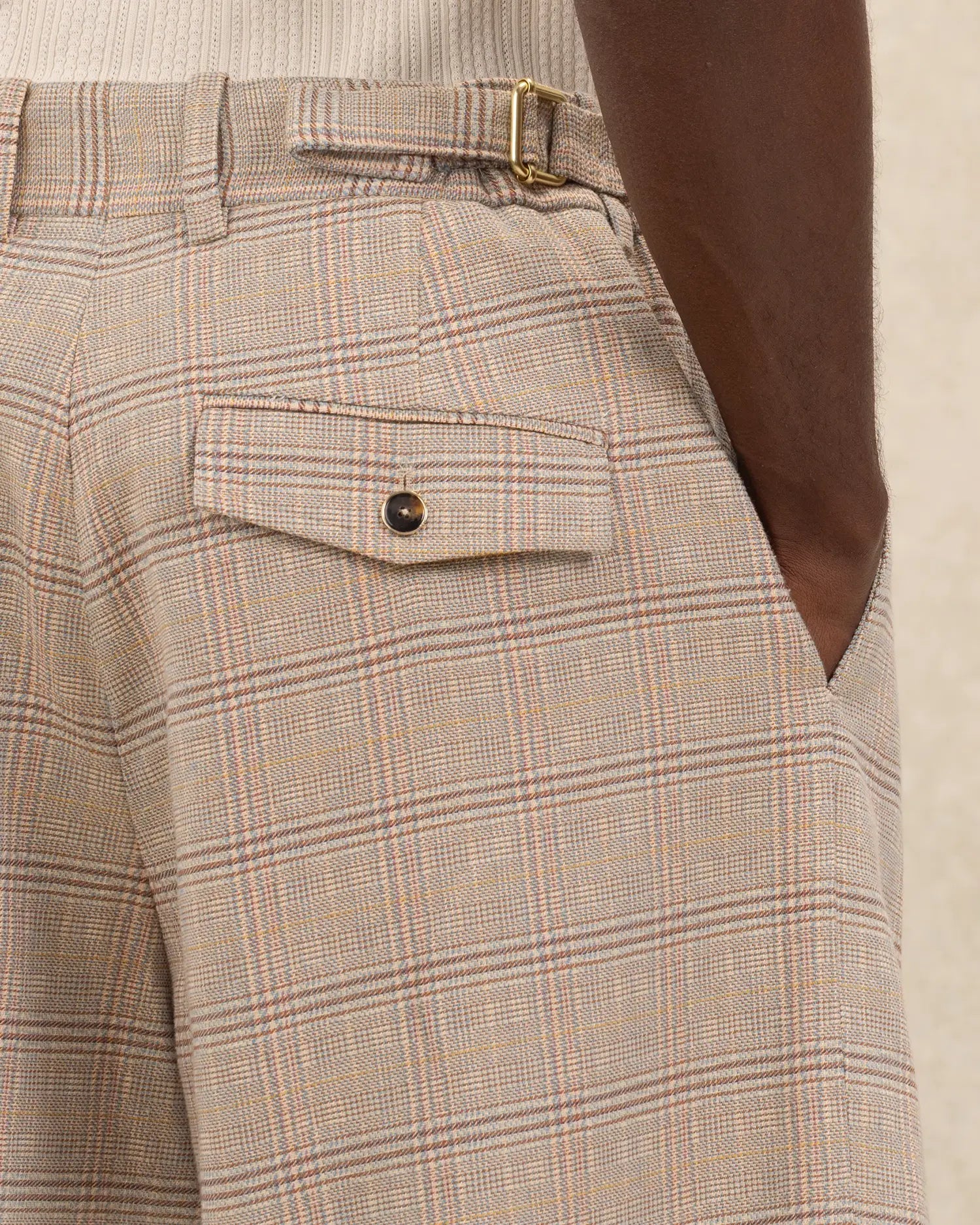 Drôle De Monsieur Short Long à Carreaux Shorts Karo beige