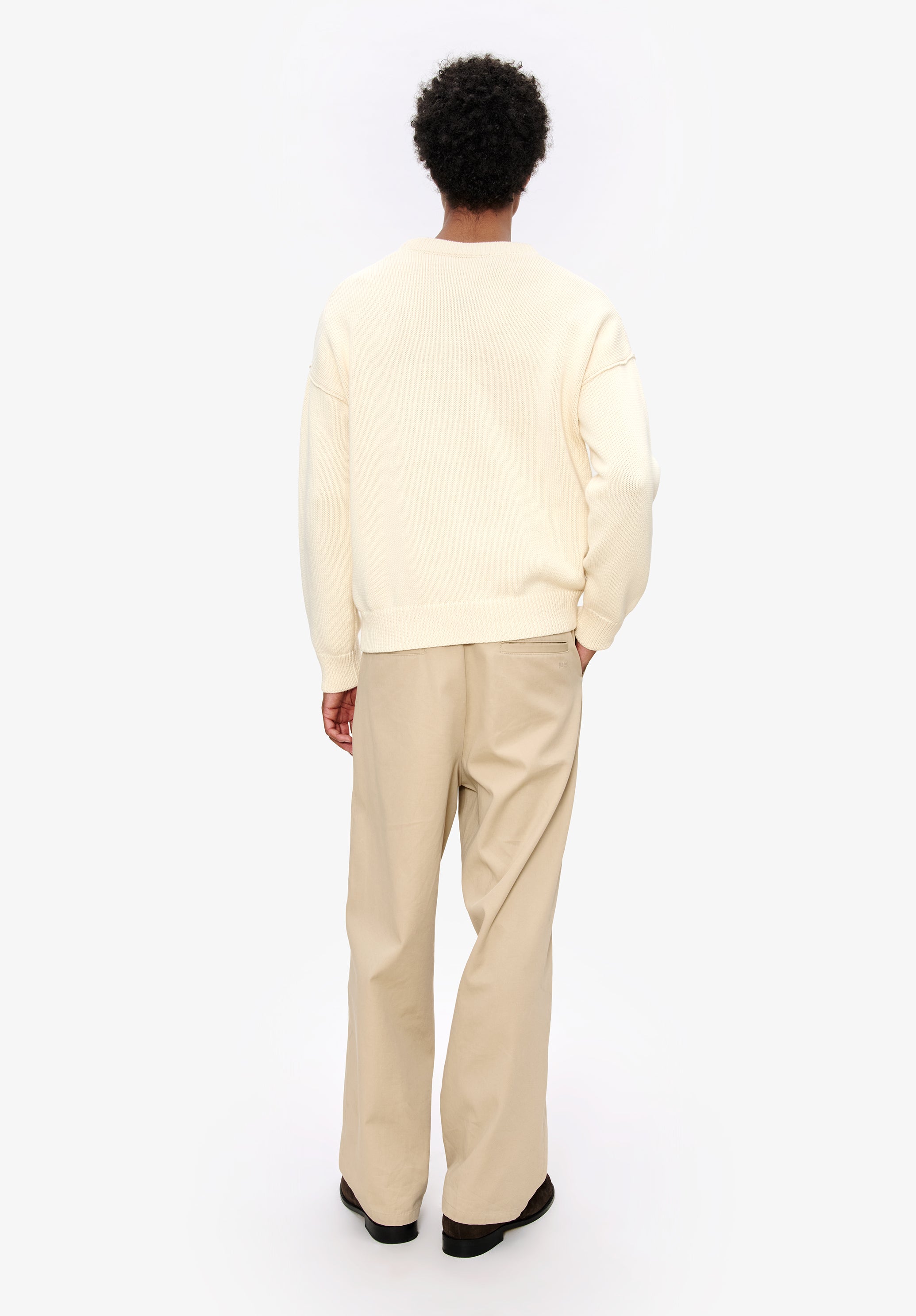 A.P.C. Leo Pullover Weiß Rundhals Logo Strick
